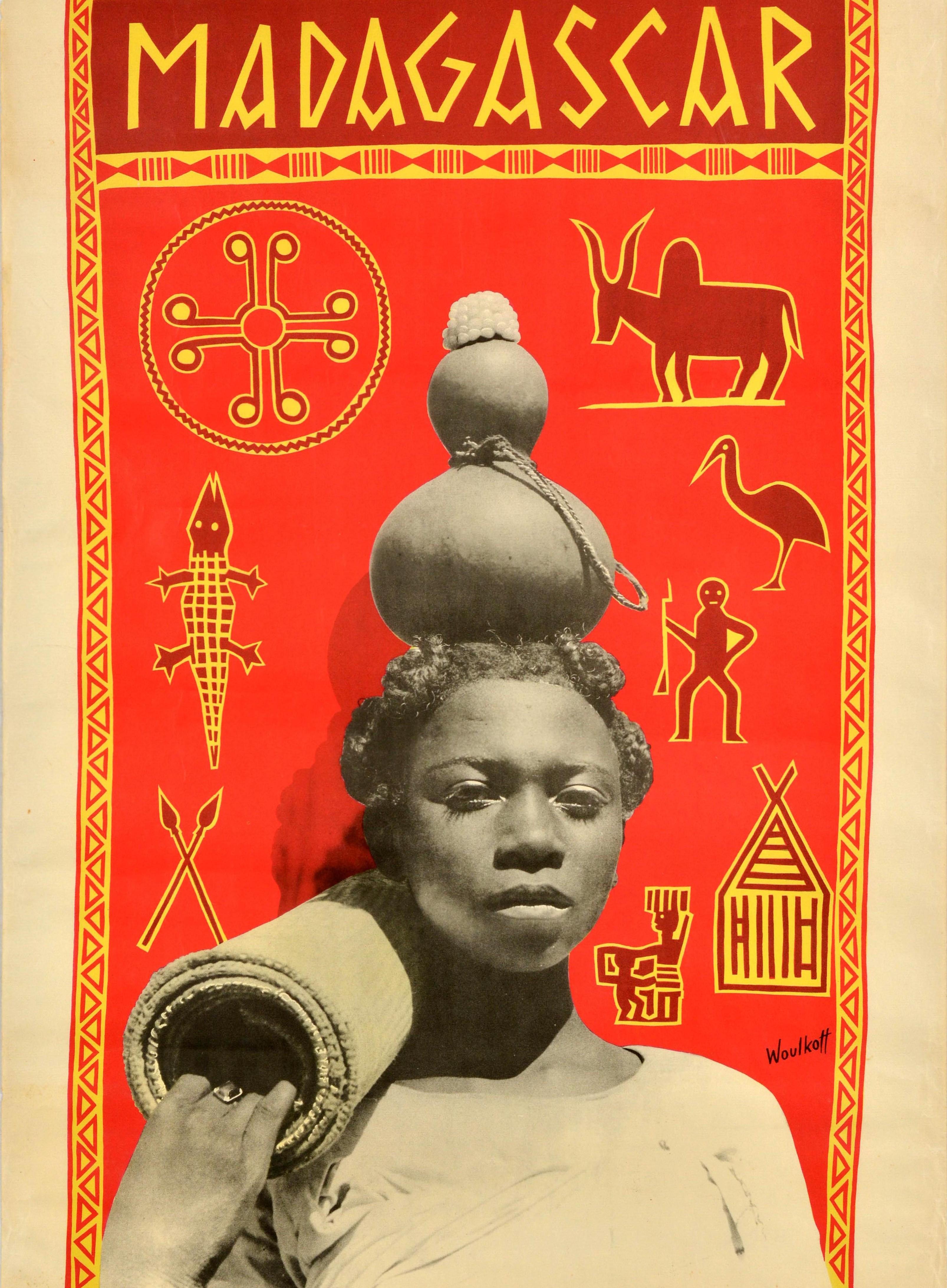 Affiche de voyage vintage originale, Tourisme de Madagascar, Photo, Art traditionnel Bon état à London, GB