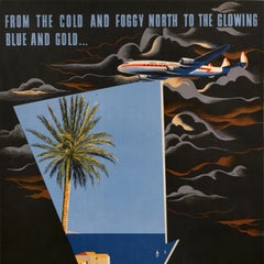 Original Vintage Travel Poster Majorca Fly By Iberia Airlines Of Spain Mallorca