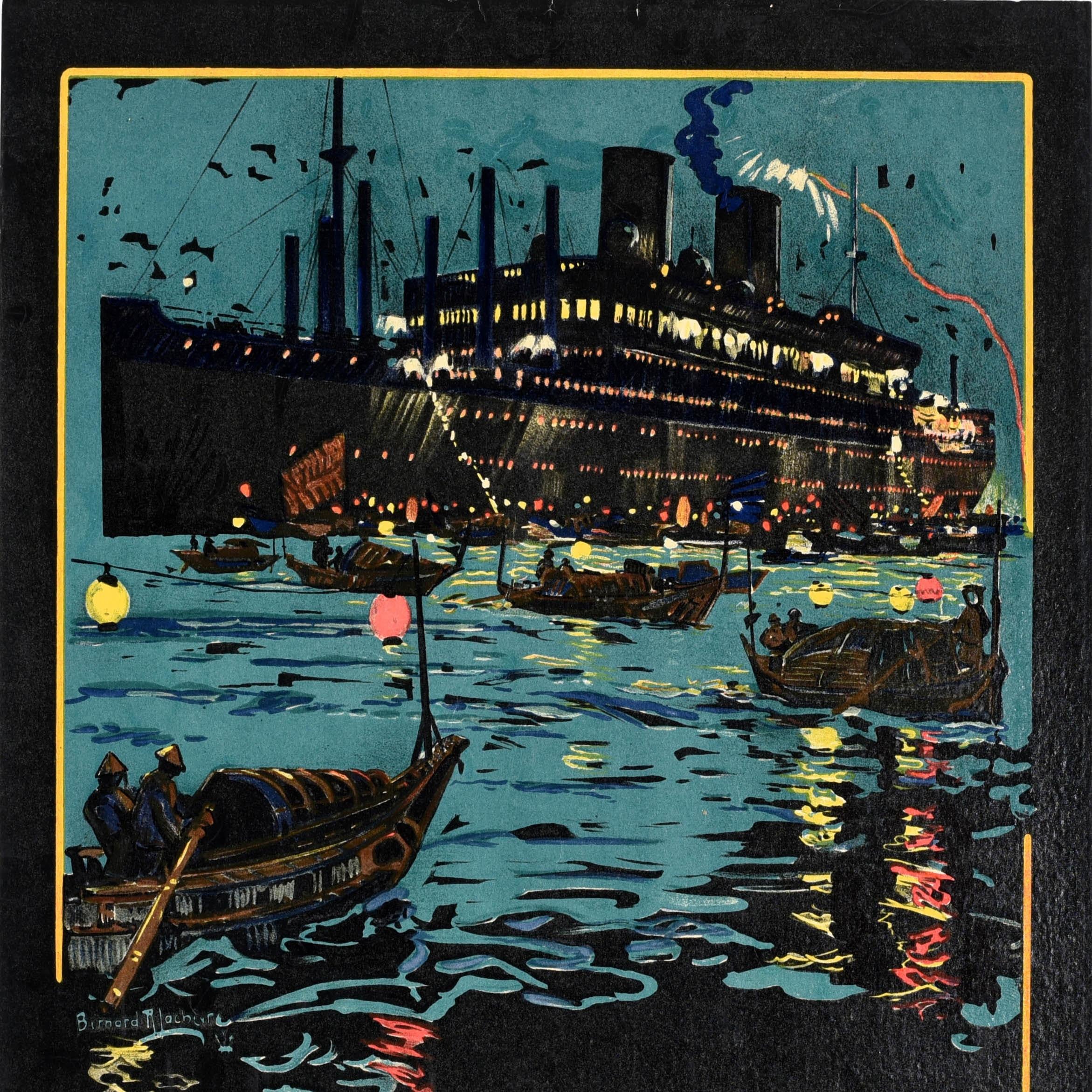 Original-Vintage-Reiseplakat, Nachrichten, Maritimes Far East Shipping, Englisch (Art déco) im Angebot