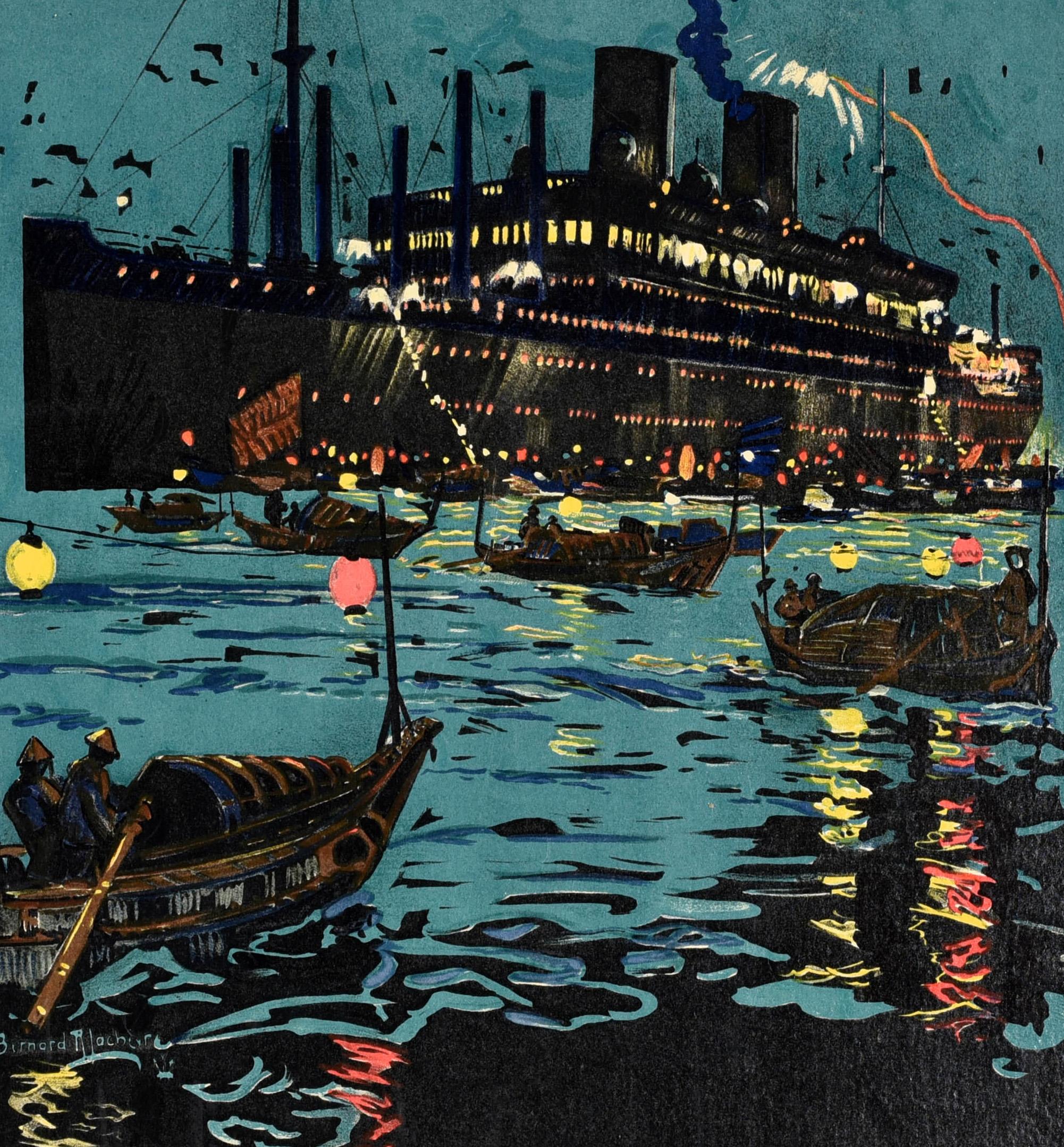 Original-Vintage-Reiseplakat, Nachrichten, Maritimes Far East Shipping, Englisch im Zustand „Gut“ im Angebot in London, GB