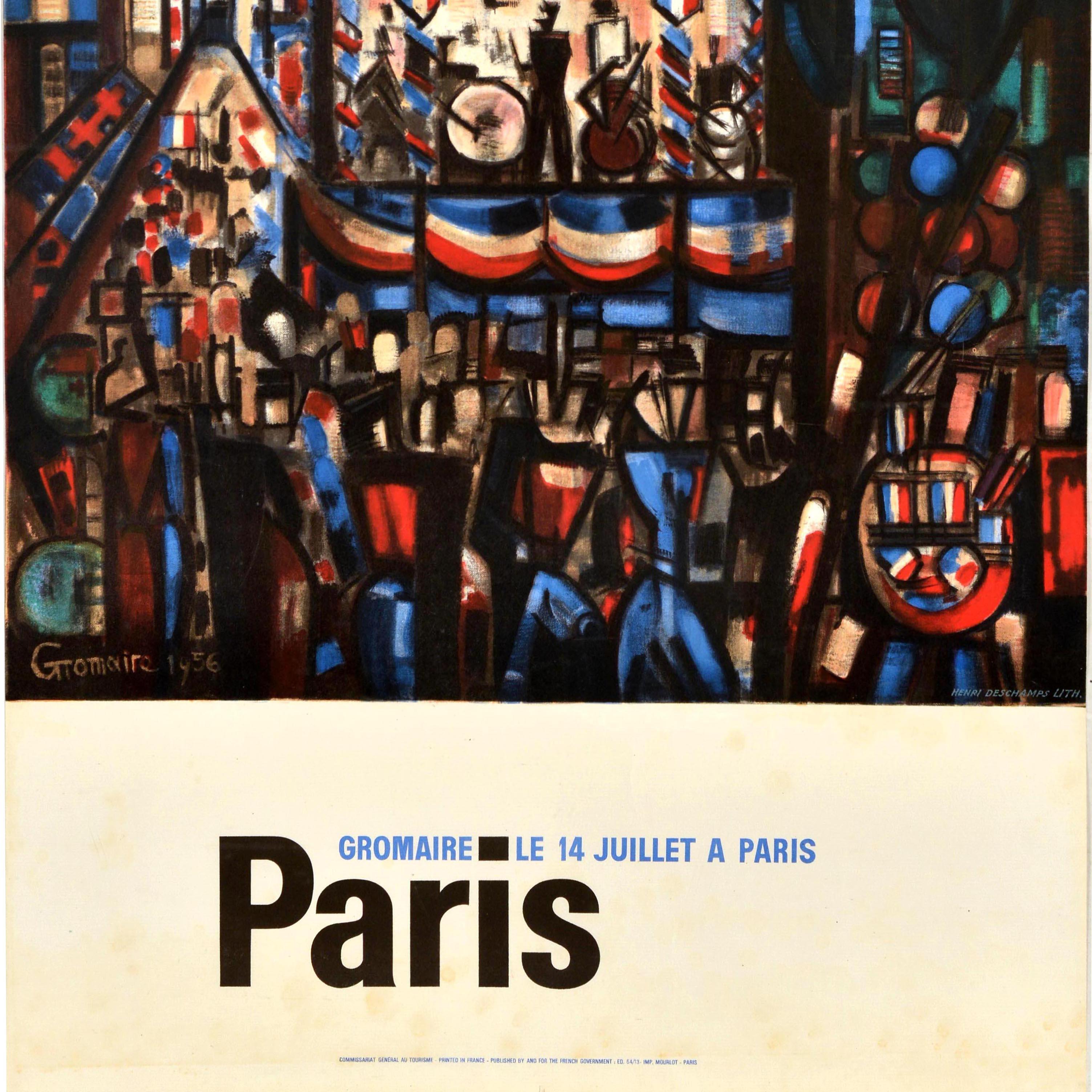 Original Vintage Travel Poster Paris Bastille Day Marcel Gromaire Eiffelturm im Zustand „Gut“ im Angebot in London, GB