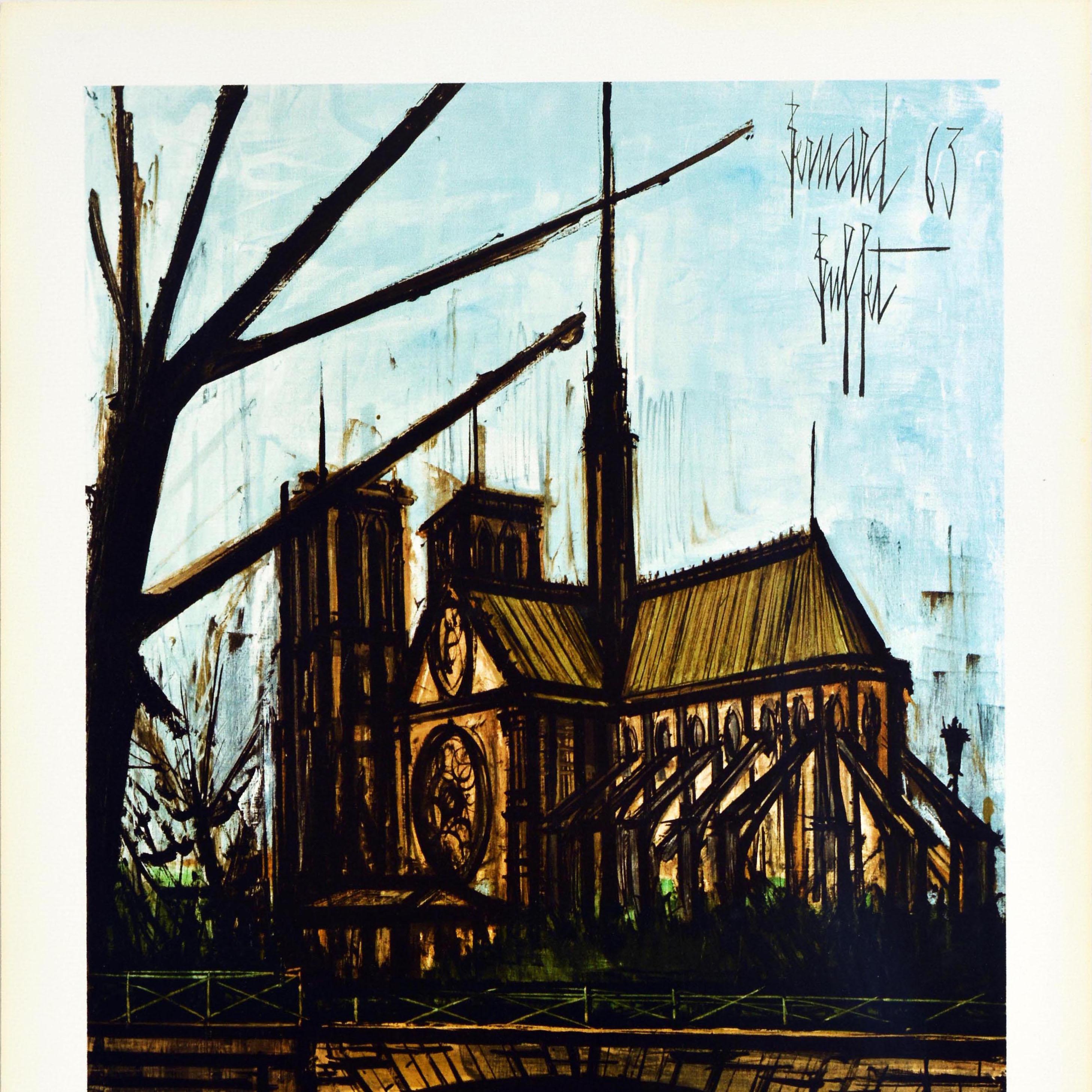 Original Vintage Travel Poster Paris French Railways Notre Dame German SNCF In Good Condition For Sale In London, GB