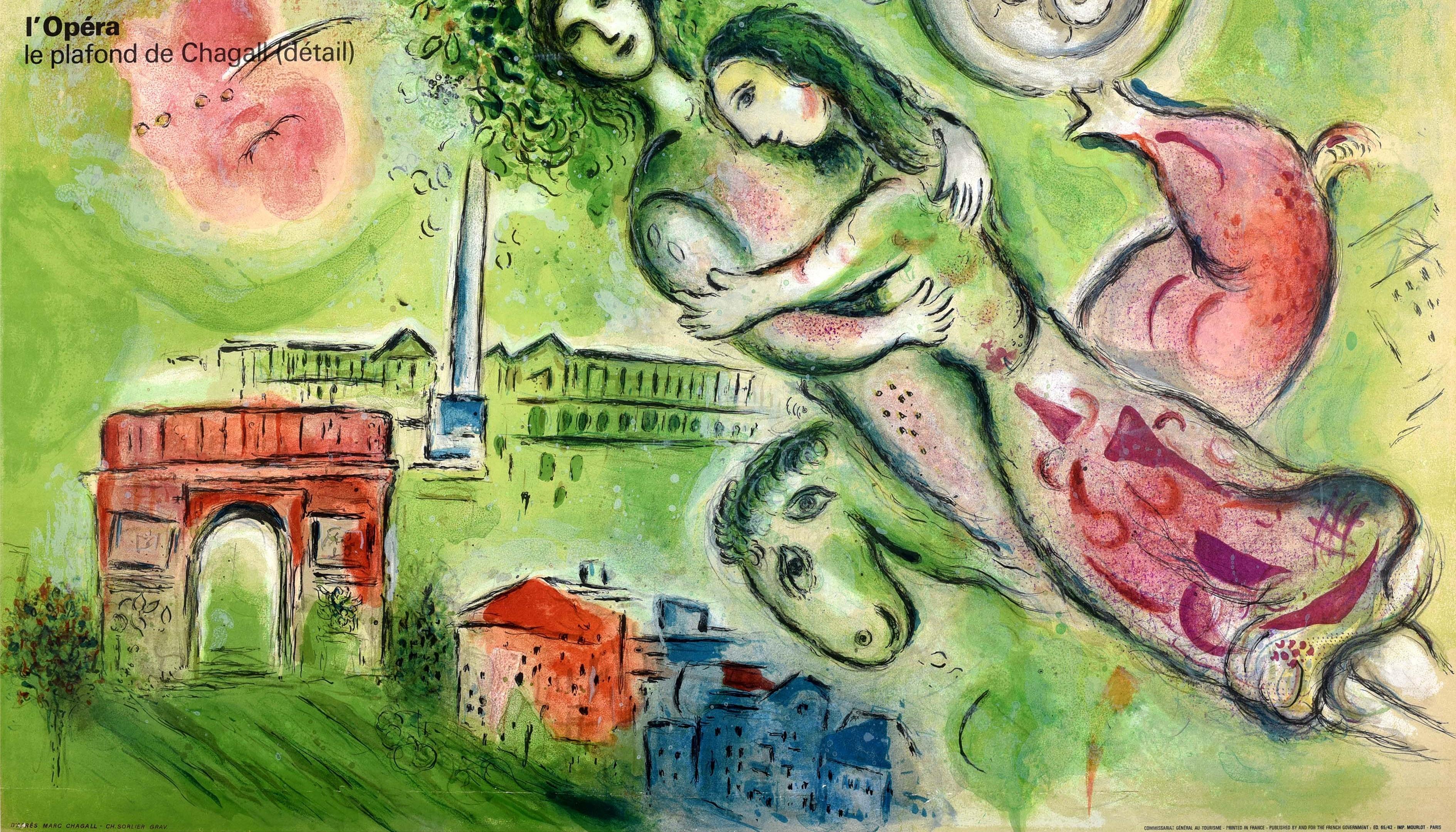 Original Vintage Travel Poster Paris Opera Le Plafond De Chagall Romeo & Juliet (Französisch) im Angebot