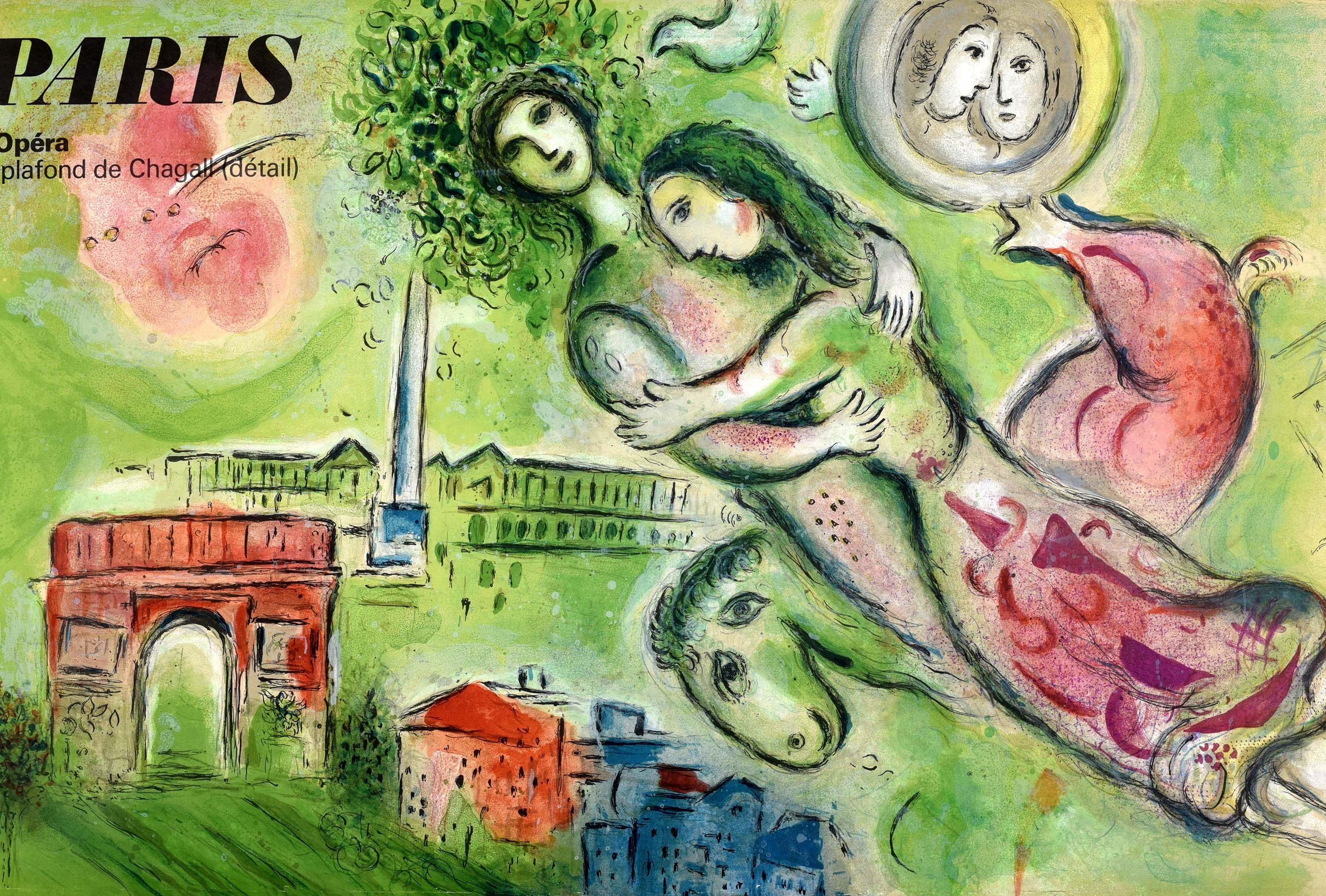 Original Vintage Travel Poster Paris Opera Le Plafond De Chagall Romeo & Juliet im Zustand „Gut“ im Angebot in London, GB
