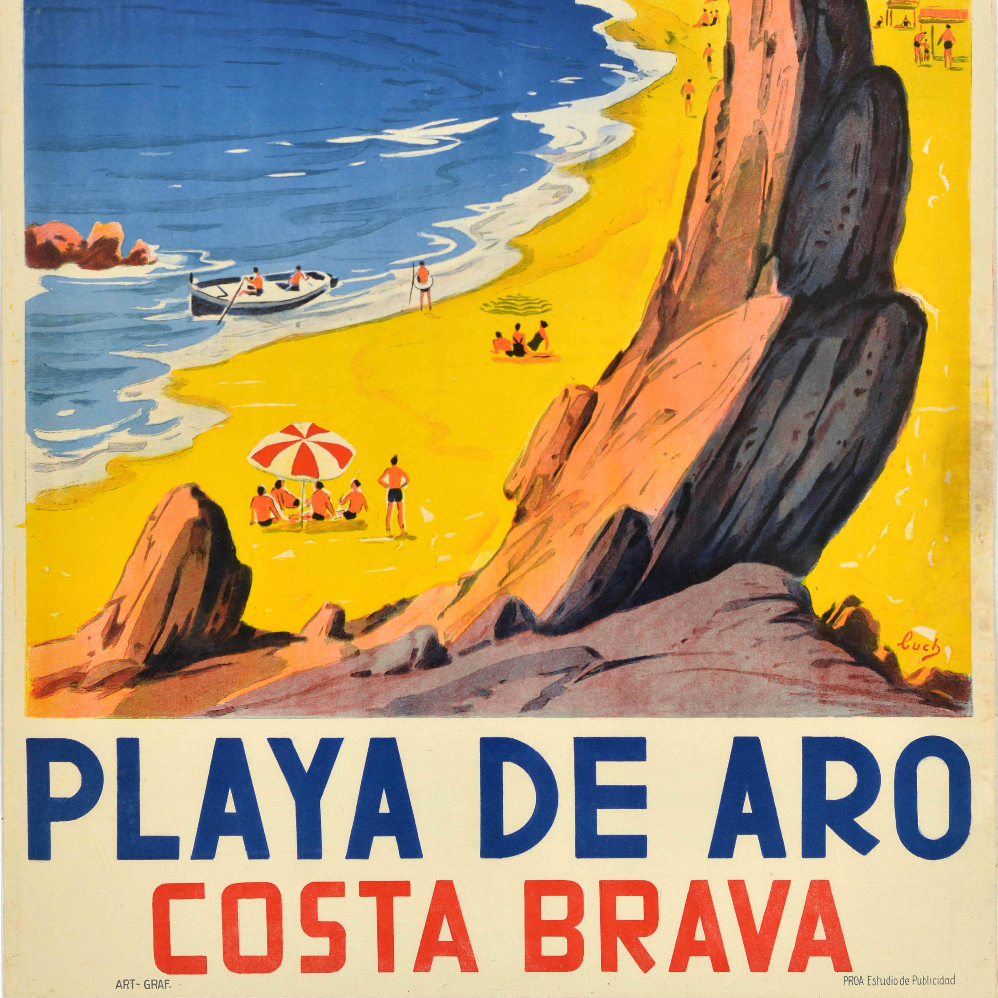 Original Vintage By Reiseplakat Platja d'Aro Playa De Aro Costa Brava Spanien Buch im Zustand „Gut“ im Angebot in London, GB