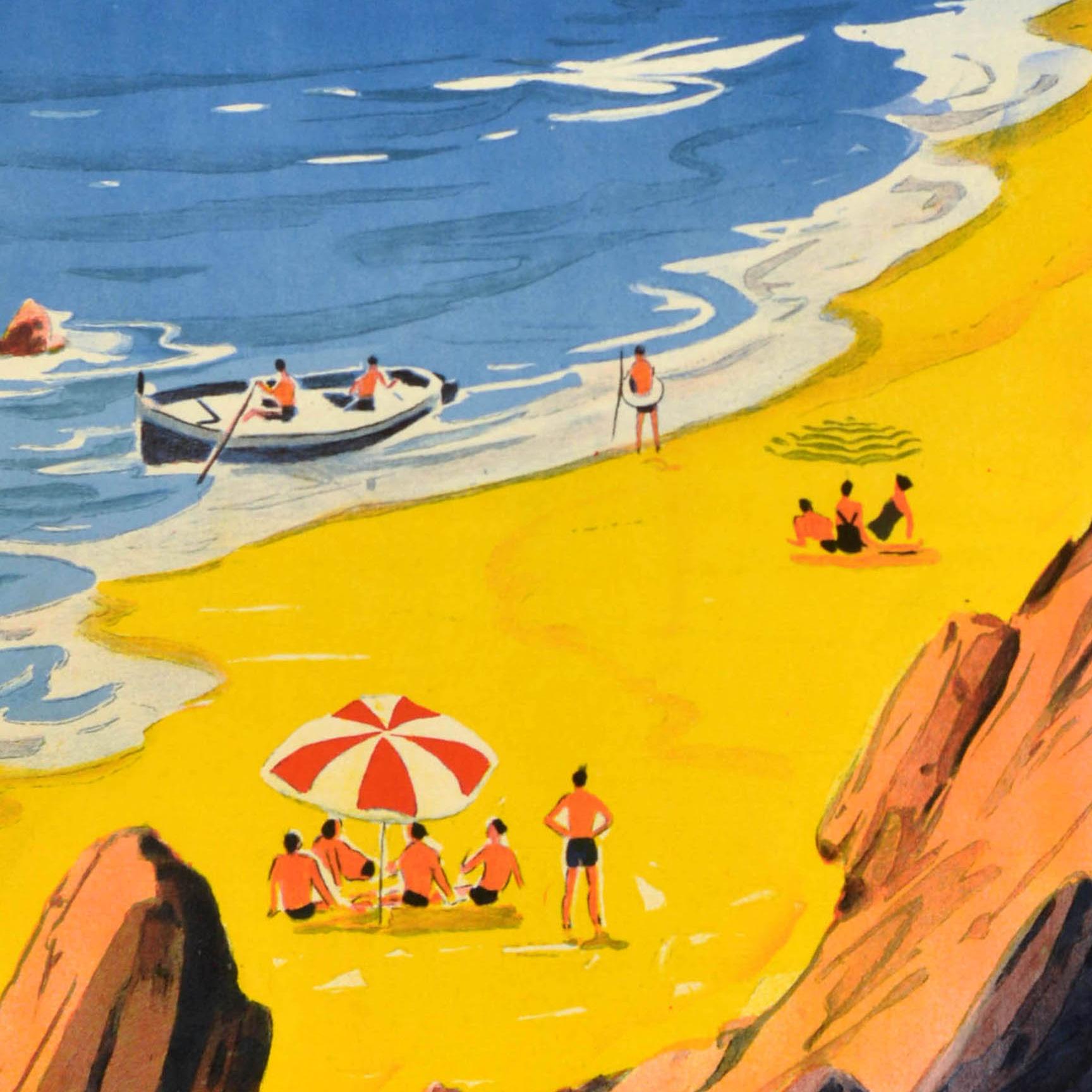 Original Vintage By Reiseplakat Platja d'Aro Playa De Aro Costa Brava Spanien Buch (Mitte des 20. Jahrhunderts) im Angebot