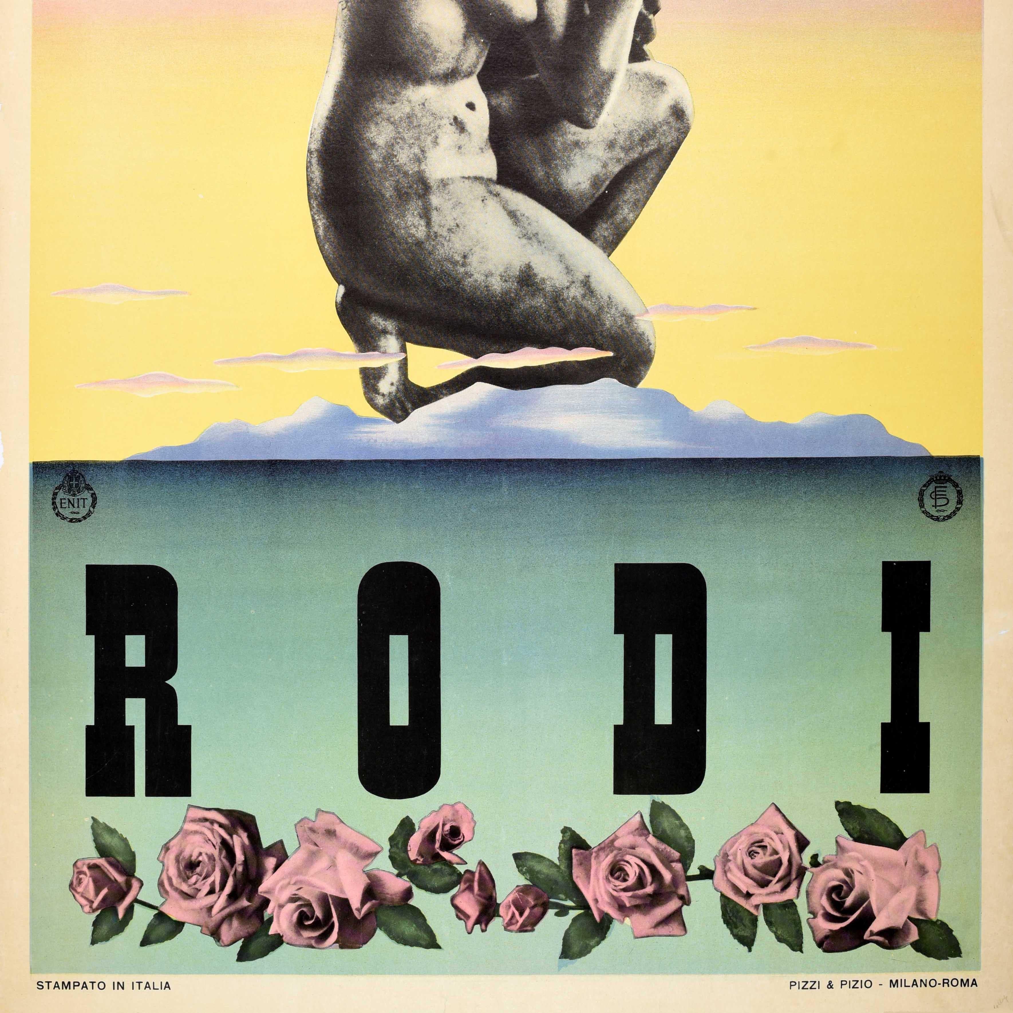 Affiche de voyage originale Rodi Rhodes Aphrodite ENIT Grèce Erberto Carboni Bon état - En vente à London, GB