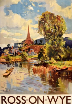 Original Vintage Travel Poster Ross On Wye Gateway British Railways J Merriott
