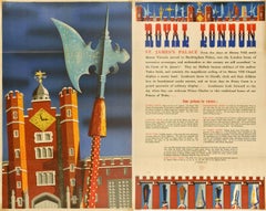 Original-Vintage-Reiseplakat „Royal London – St. James’s Palace – London Transport“