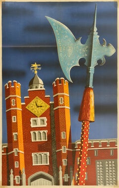 Original-Vintage-Reiseplakat „Royal London – St. James’s Palace – London Transport“