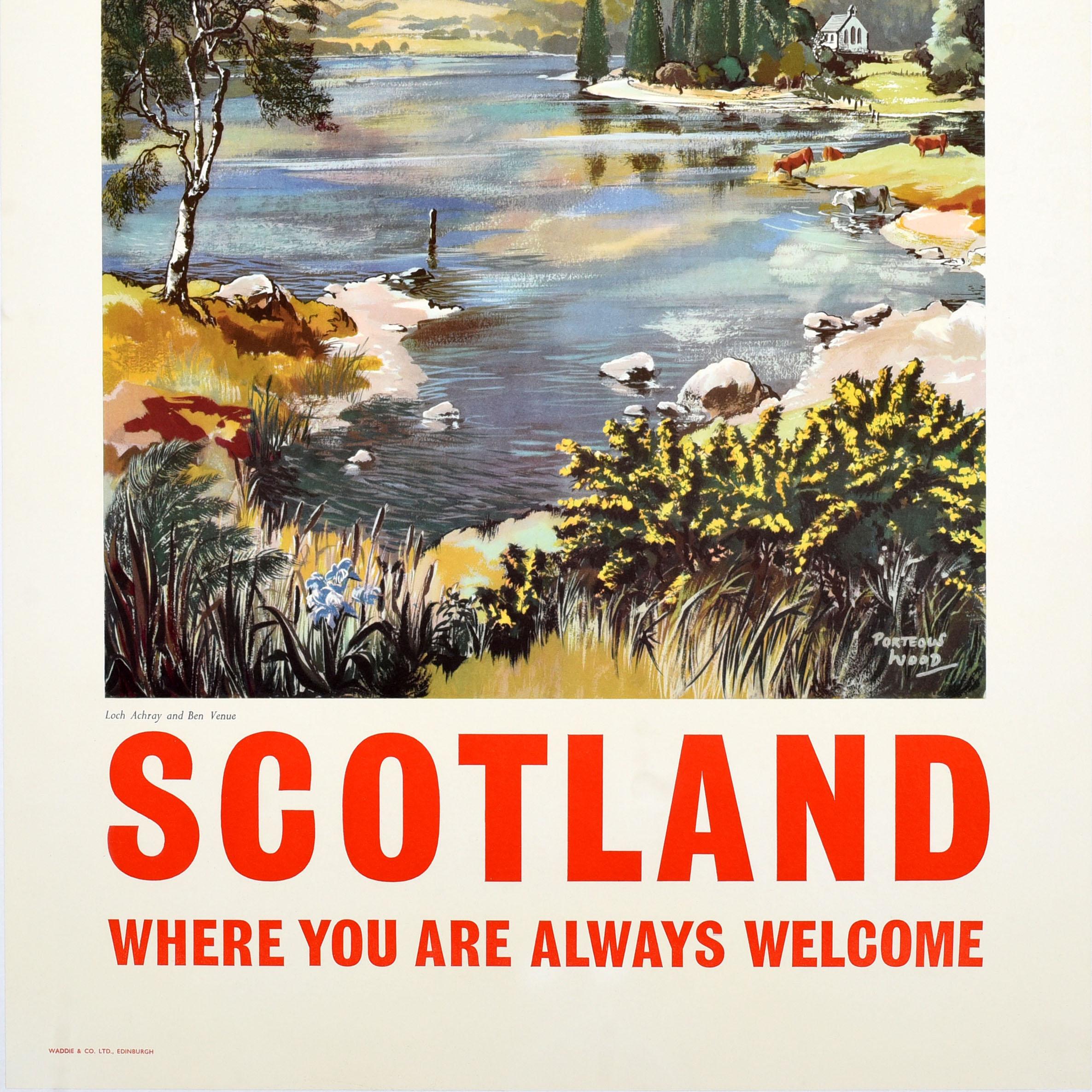 Original-Vintage-Reiseplakat Schottland Loch Achray Ben Venue Porteous Wood, UK im Zustand „Gut“ im Angebot in London, GB