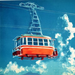 Original Vintage Travel Poster Shiga Kogen Resort Nagano Electric Railway Japan