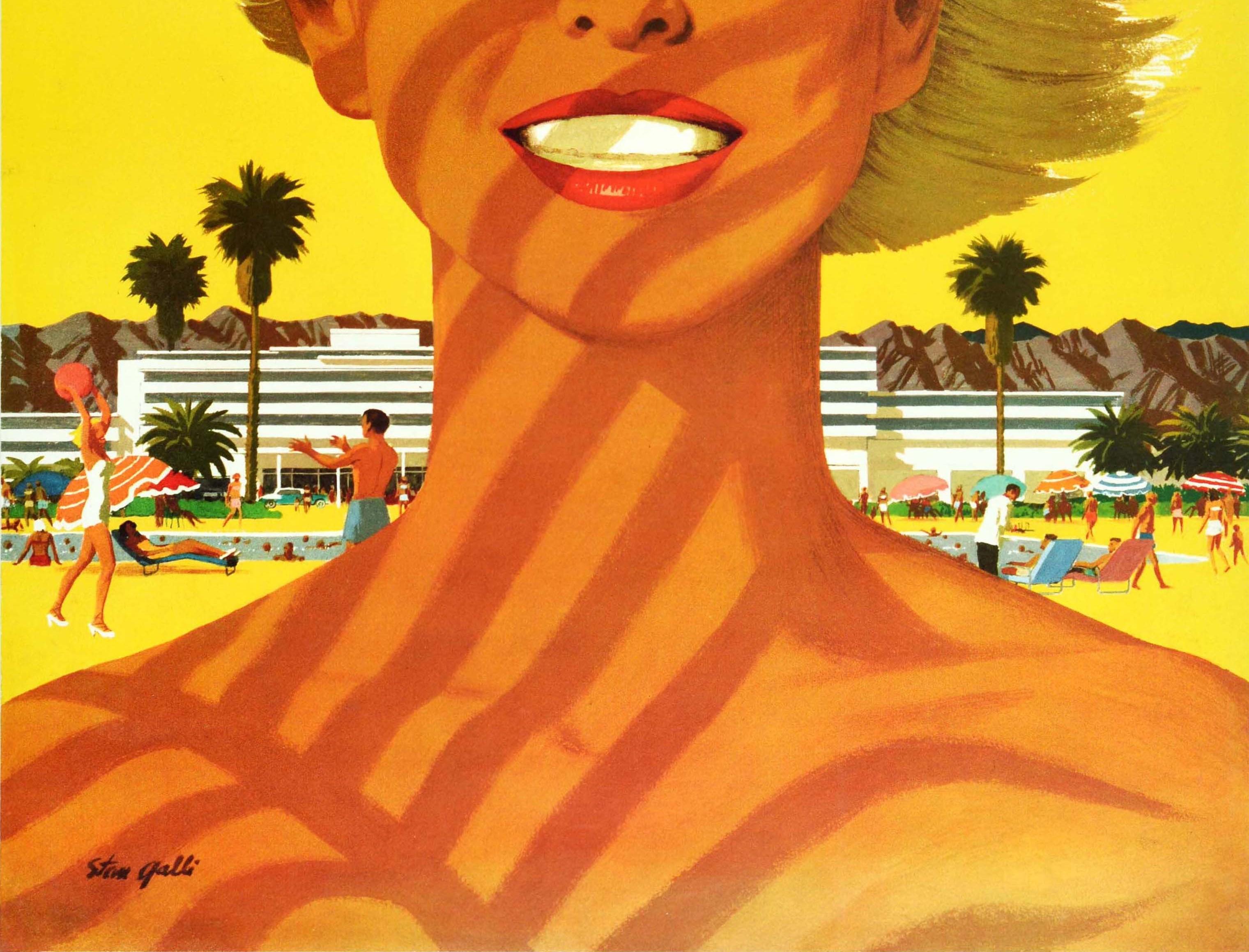 American Original Vintage Travel Poster Southern California United Air Lines Mid-Century