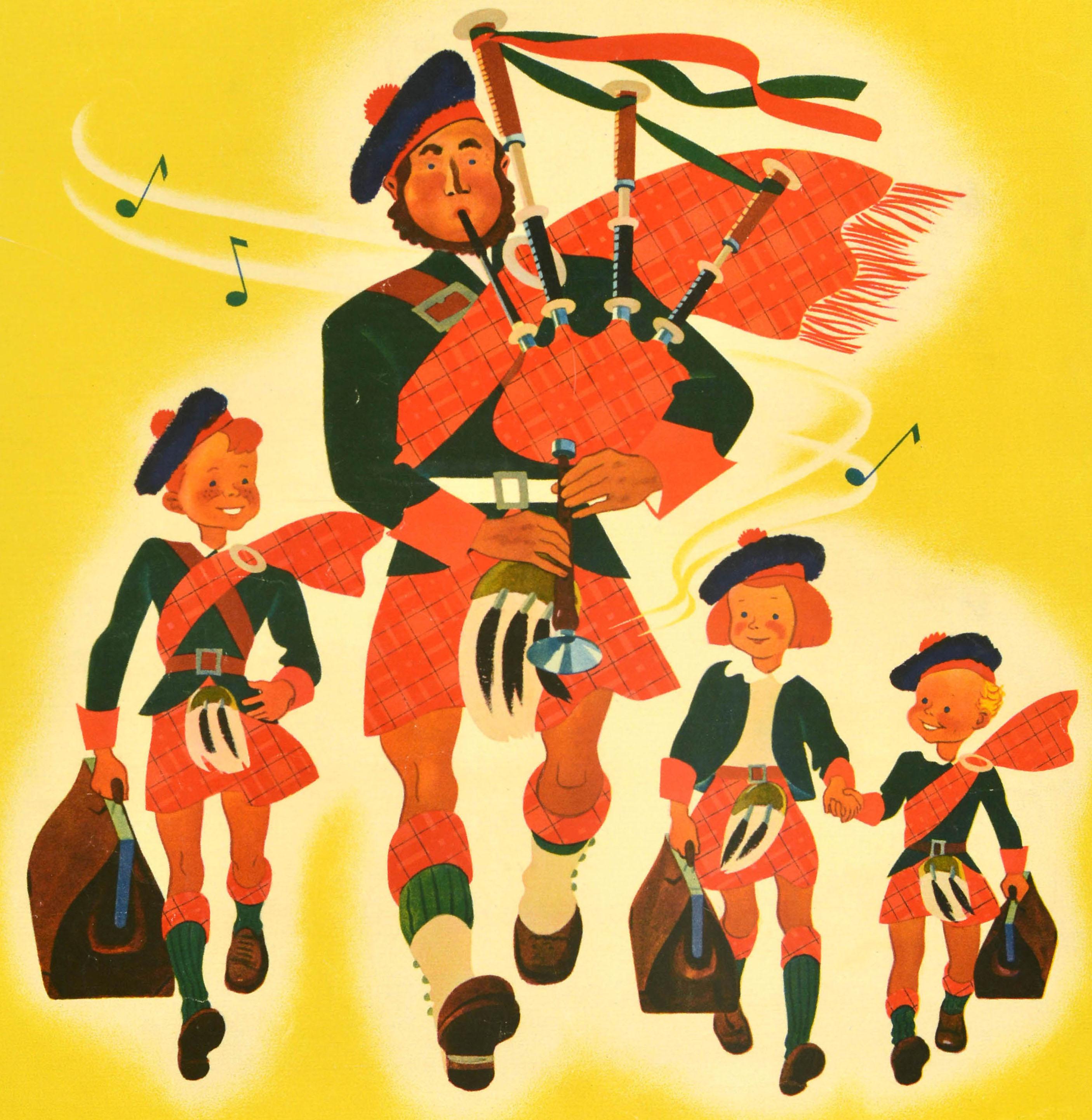 Milieu du XXe siècle Affiche rétro originale de voyage Scotsman du Sud du Pacifique, États-Unis, Chemin de fer en vente