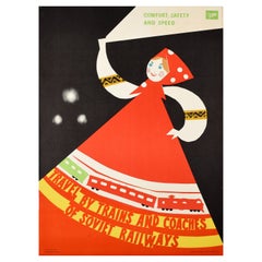 Original Vintage Travel Poster Soviet Railways Travel By Trains And Coaches USSR
