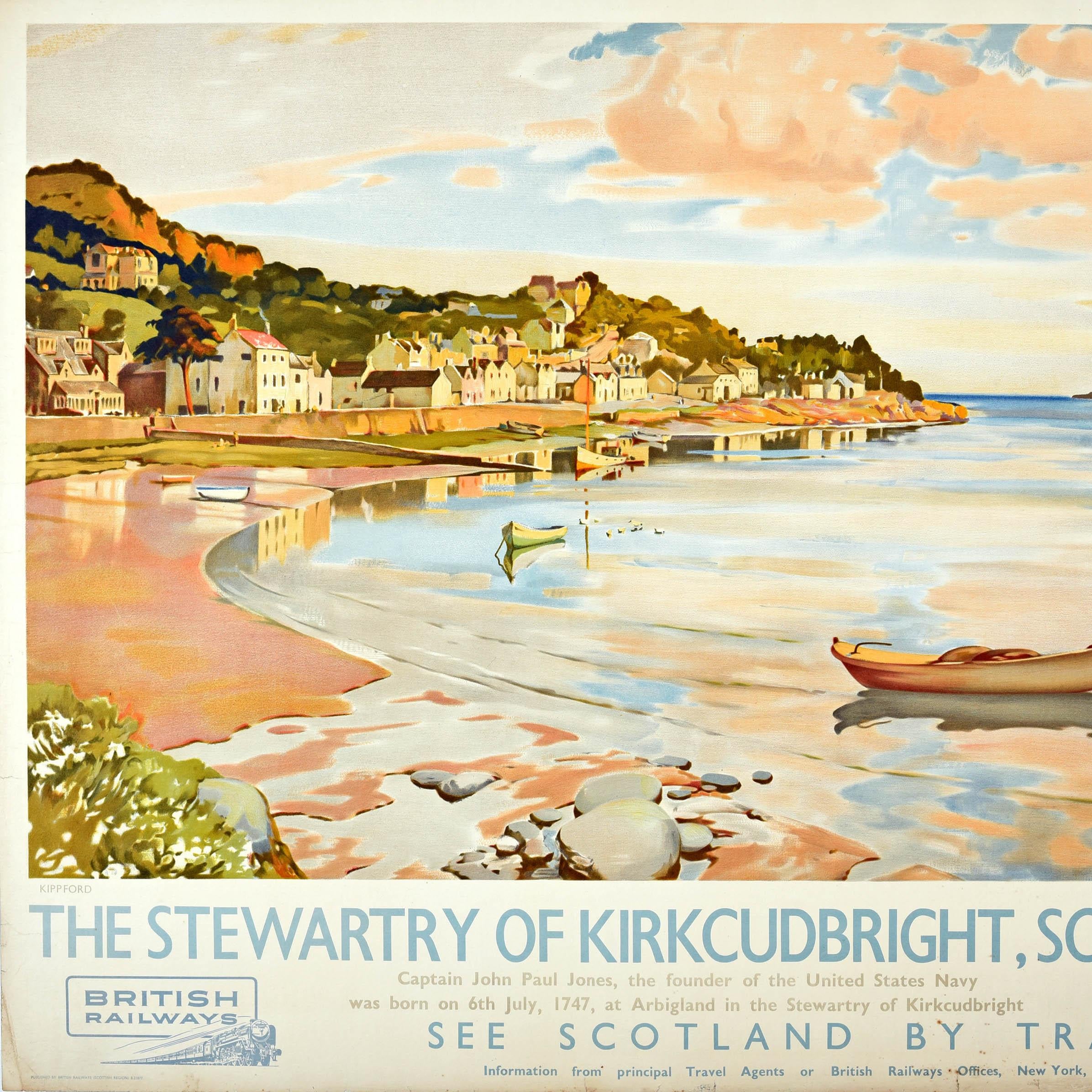 Original Vintage Travel Poster Stewartry Of Kirkcudbright Scotland Railways Art Británico en venta