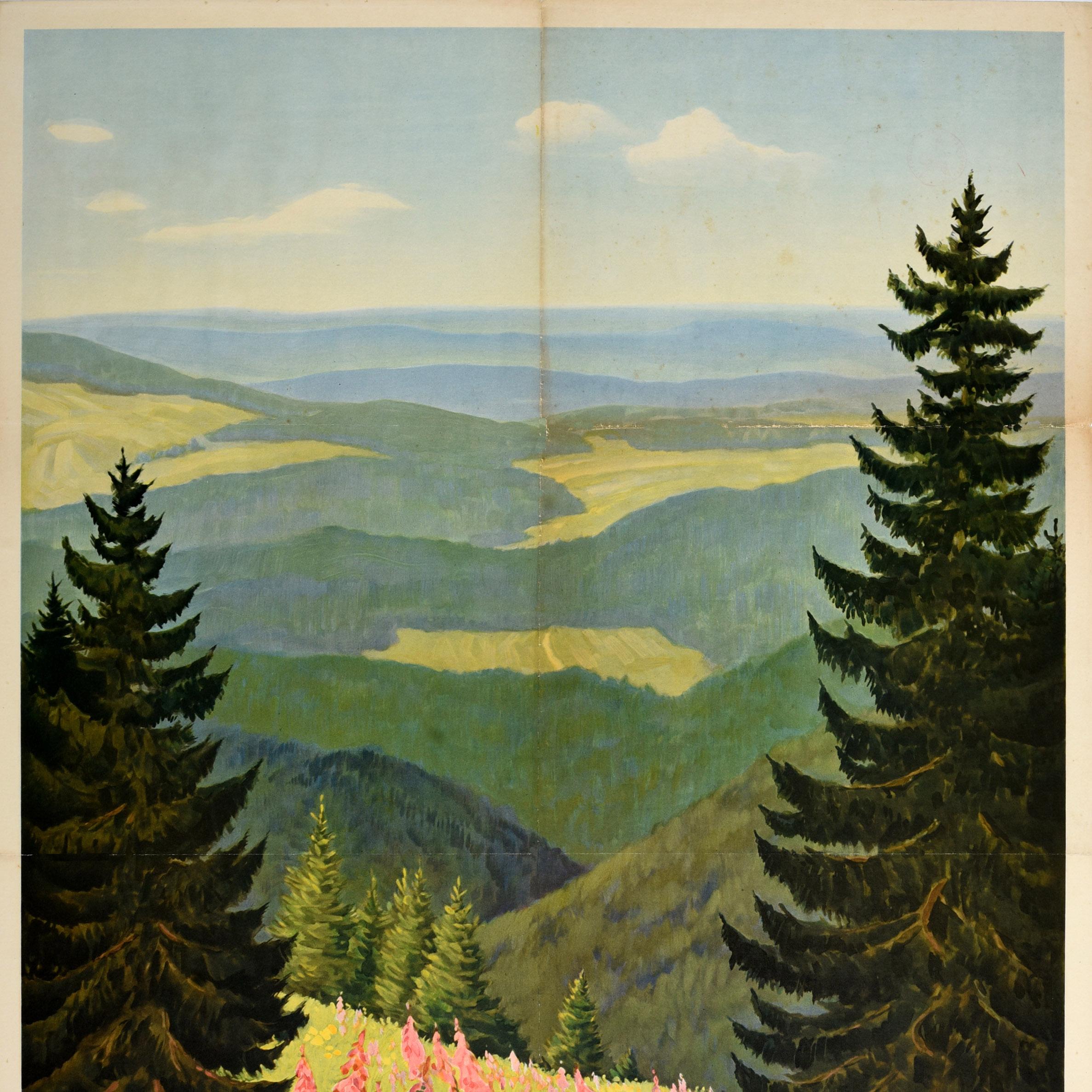 Original Vintage Travel Poster Summer Germany Sommertage Deutschland Frommhold im Zustand „Gut“ im Angebot in London, GB