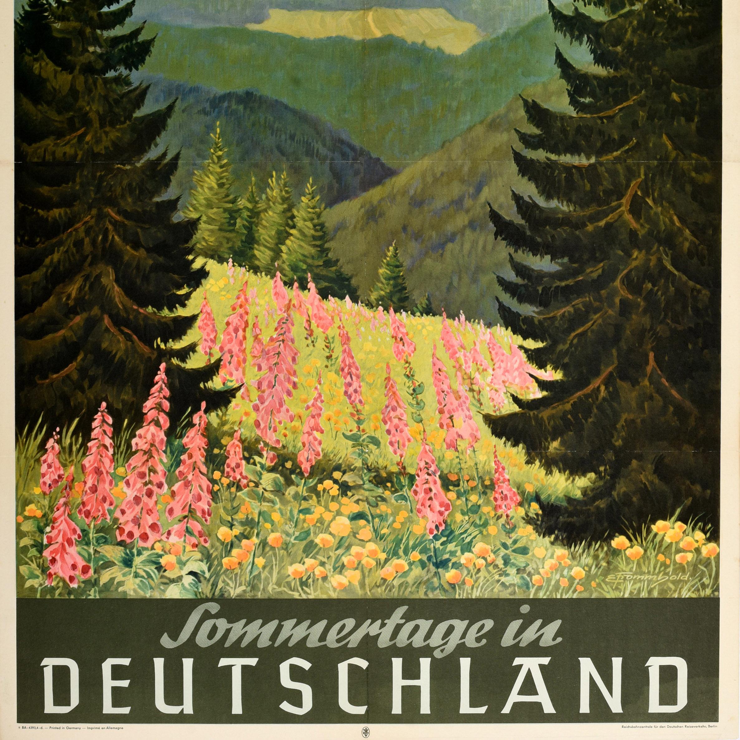 Original Vintage Travel Poster Summer Germany Sommertage Deutschland Frommhold (Mitte des 20. Jahrhunderts) im Angebot