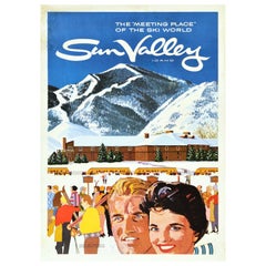 Original Vintage Travel Poster Sun Valley Ski World Idaho Union Pacific Railroad