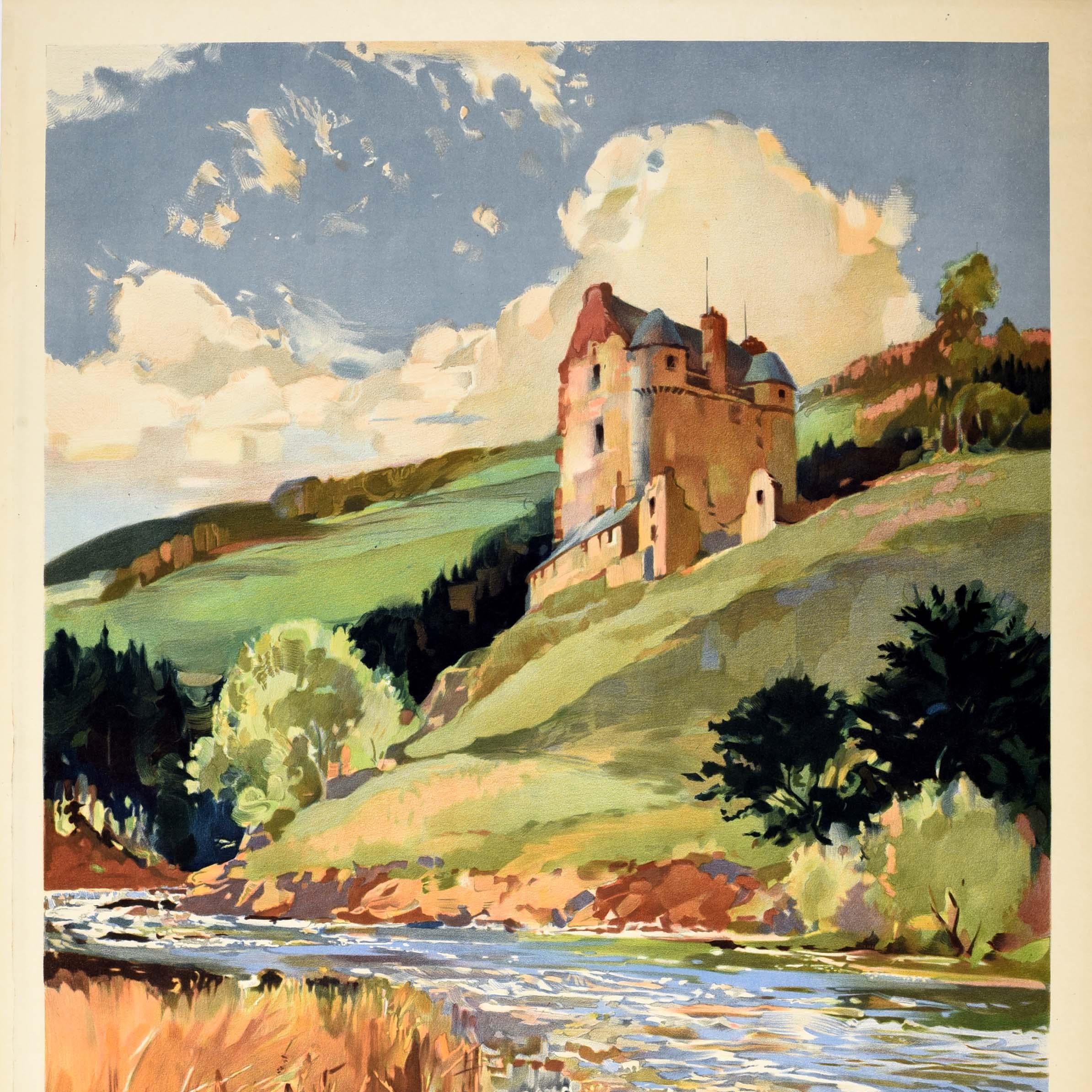 Original Vintage Travel Poster The River Tweed Scotland British Railways Design In Good Condition In London, GB