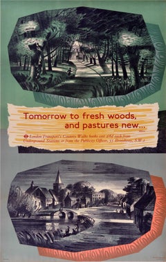 Original Vintage Travel Poster Tomorrow To Fresh Woods London Transport Freedman