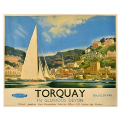 Original-Vintage-Reiseplakat „Torquay Glorious Devon“, britische Eisenbahnen, Wootton