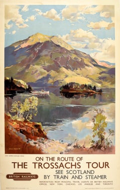 Original Vintage Travel Poster Trossachs Tour British Railways Jack Merriot