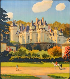 Cartel de Viaje Vintage Original Usse Loire Valley Chemin De Fer De Paris Orleans