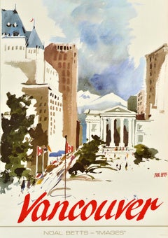 Original Vintage Travel Poster Vancouver British Columbia Canada Noal Betts