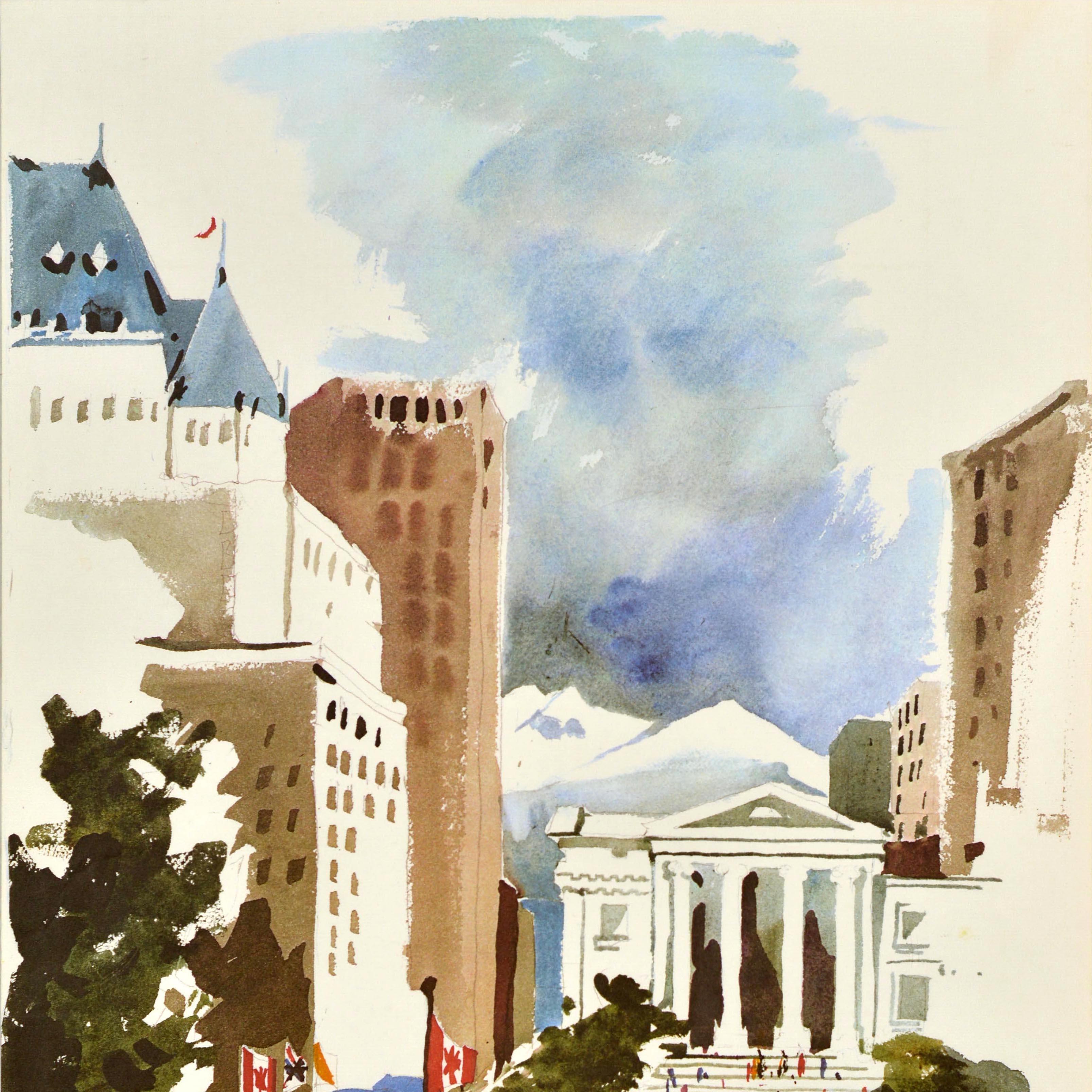Canadien Affiche de voyage originale de Vancouver, Colombie-Britannique, Canada, Noal Betts en vente