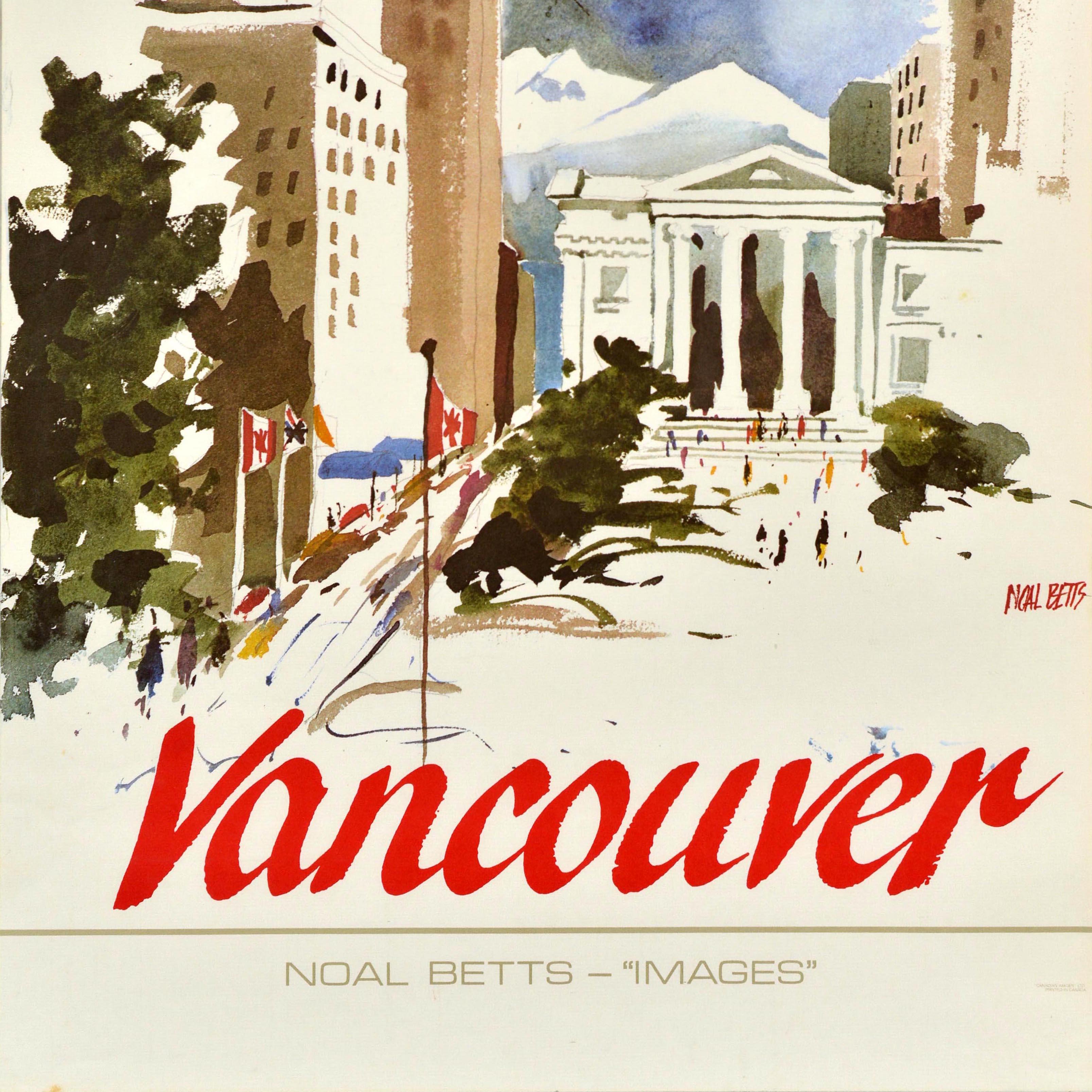 Affiche de voyage originale de Vancouver, Colombie-Britannique, Canada, Noal Betts Bon état - En vente à London, GB