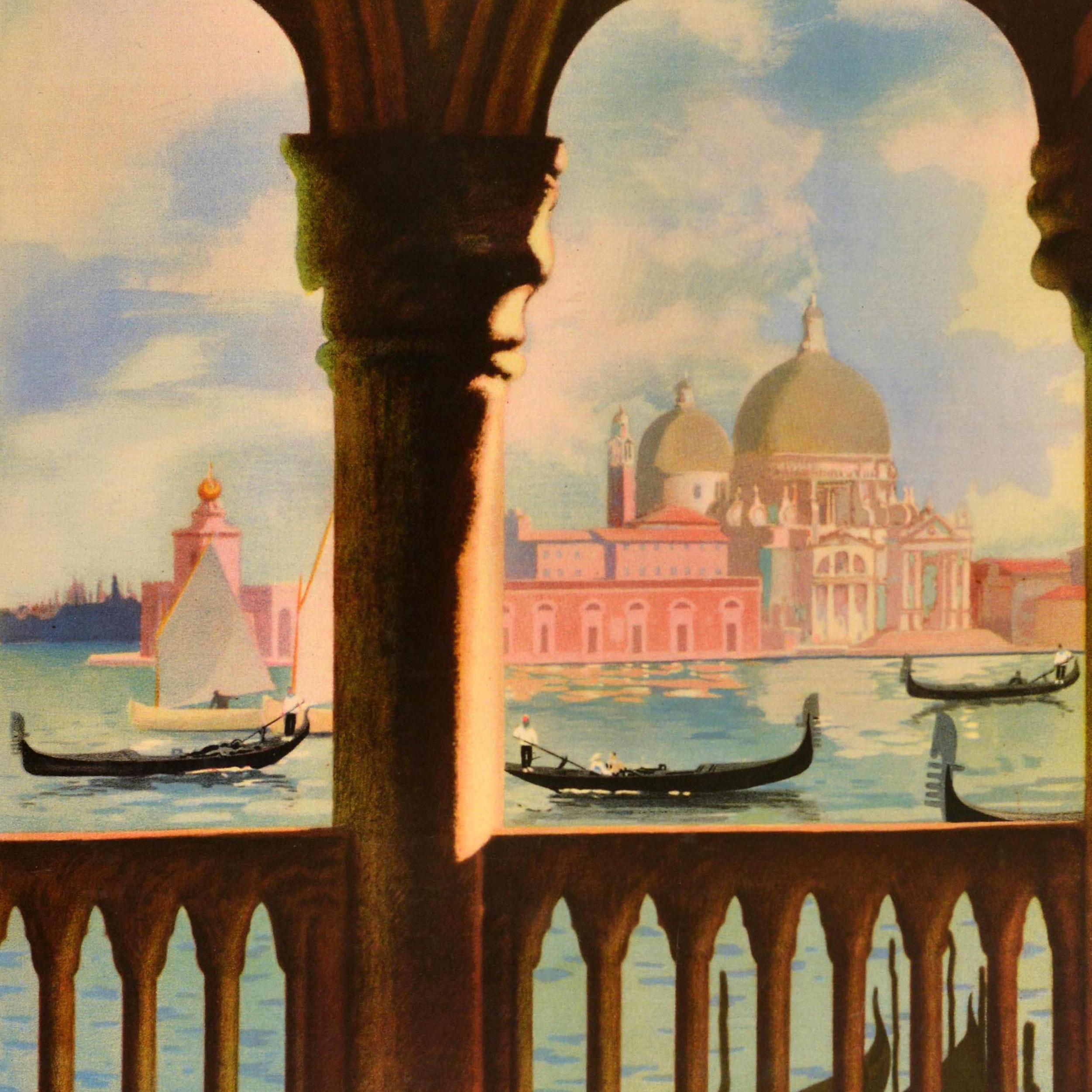 Poster di viaggio originale d'epoca Venezia ENIT Venezia Santa Maria Della Salute In condizioni buone in vendita a London, GB