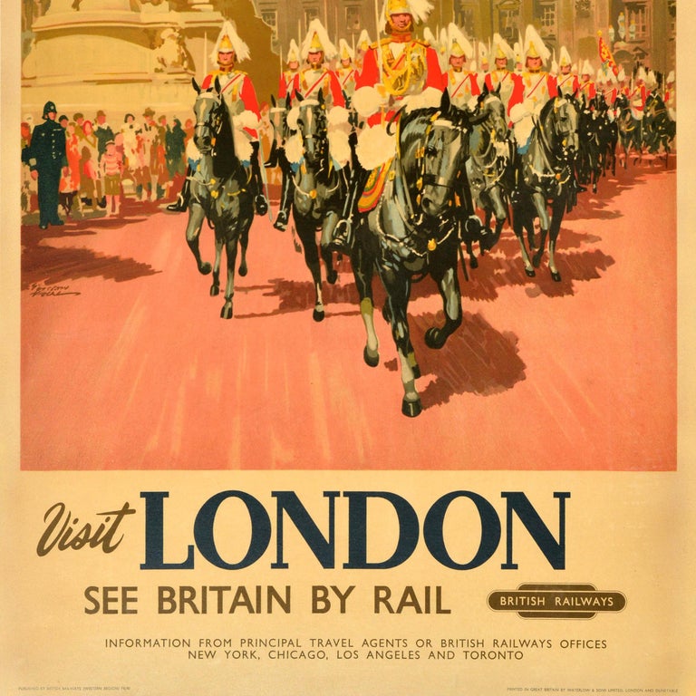 retro travel poster london