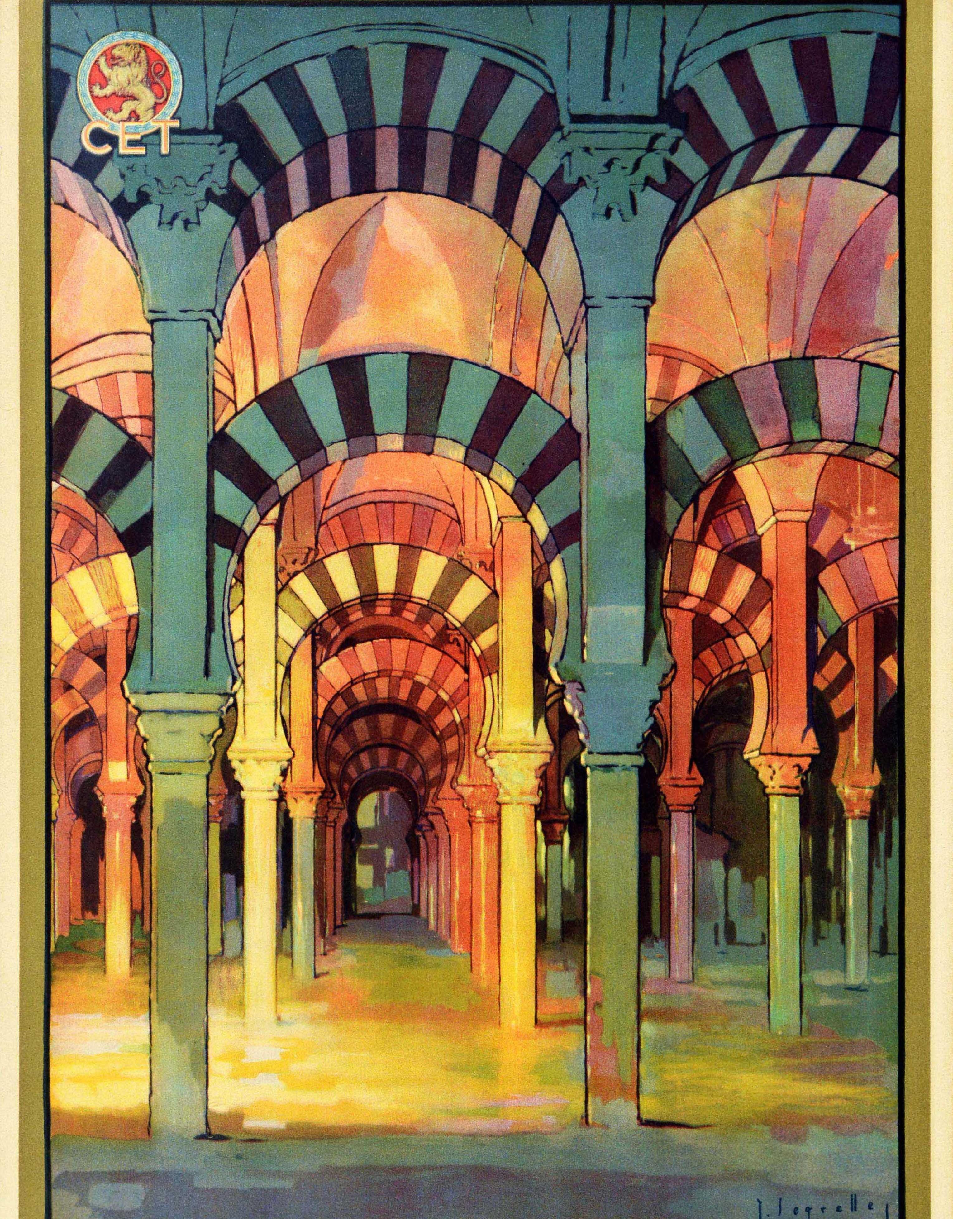Original Vintage-Reiseplakat „visited Cordoba La Ciudad De Los Califas Mezquita“, Cordoba im Zustand „Hervorragend“ im Angebot in London, GB