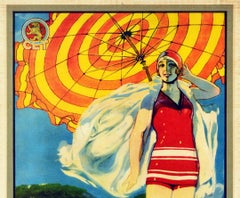 Original Vintage Travel Poster Visitad San Sebastian Queen Of The Beach Resort