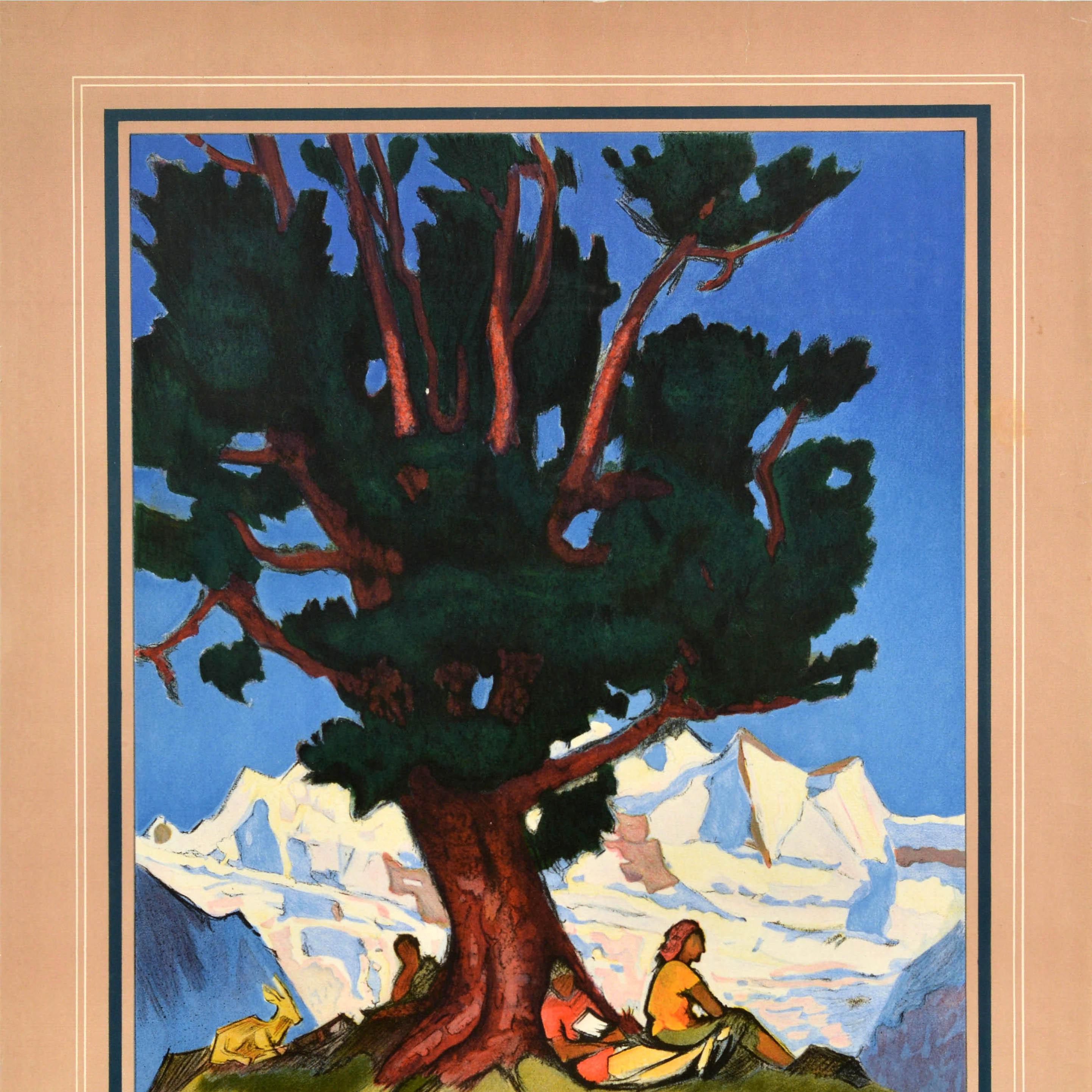Original-Vintage-Reiseplakat Wallis Zwitserland Erich Hermes, Schweiz, Schweizer Schweiz, Schweizer (Schweizerisch) im Angebot