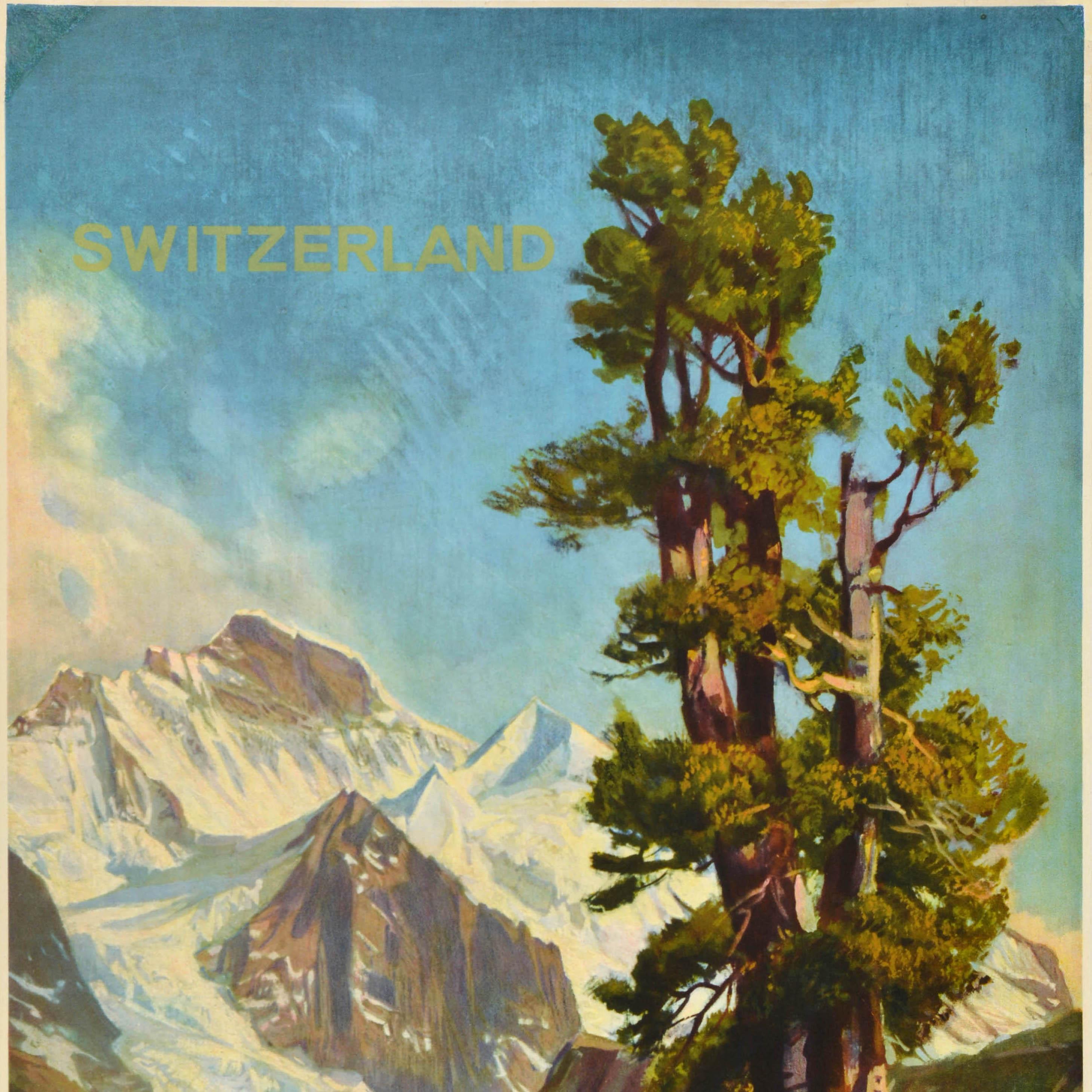 Original-Vintage-Reiseplakat Wengernalp, Eisenbahn, Kleine Scheidegg, Schweiz (Schweizerisch) im Angebot