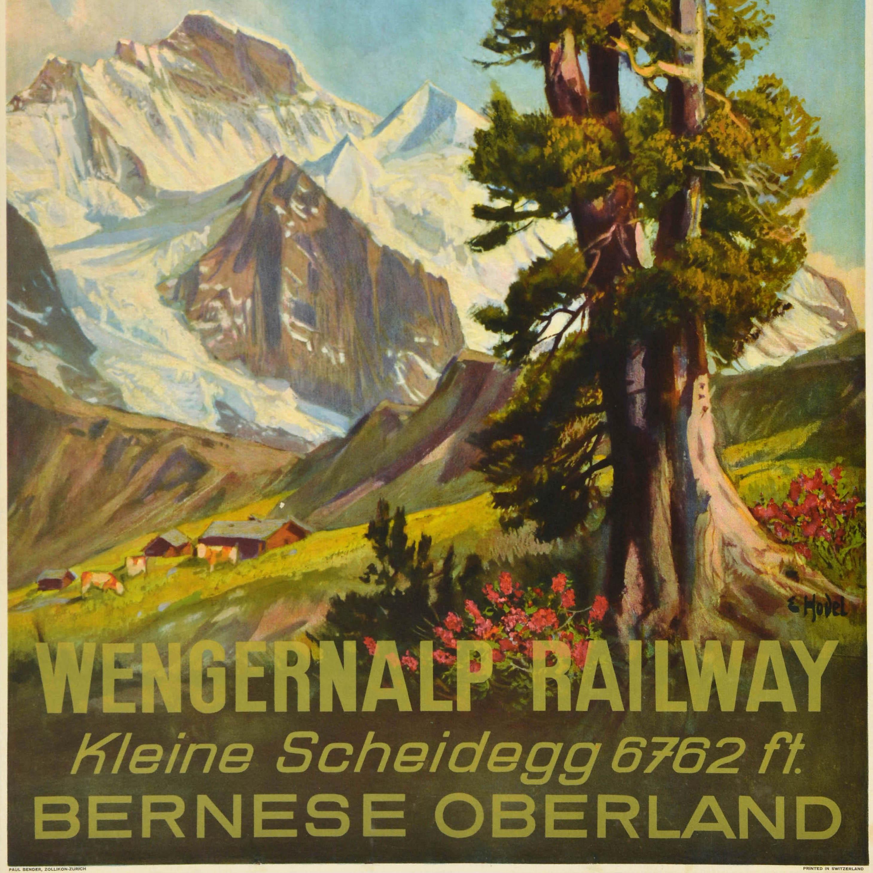 Original-Vintage-Reiseplakat Wengernalp, Eisenbahn, Kleine Scheidegg, Schweiz im Zustand „Gut“ im Angebot in London, GB