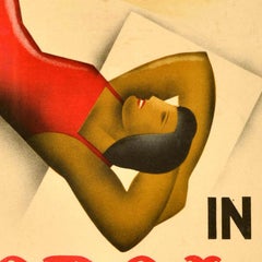 Original Vintage Travel Poster Winter In Majorca Spain Carlos Puntis Art Deco