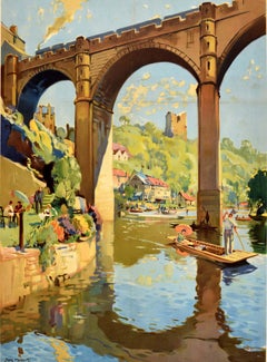 Original Vintage By Reiseplakat Yorkshire Knaresborough British Railway Merriot