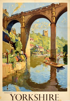 Original Vintage By Reiseplakat Yorkshire Knaresborough British Railway Merriot
