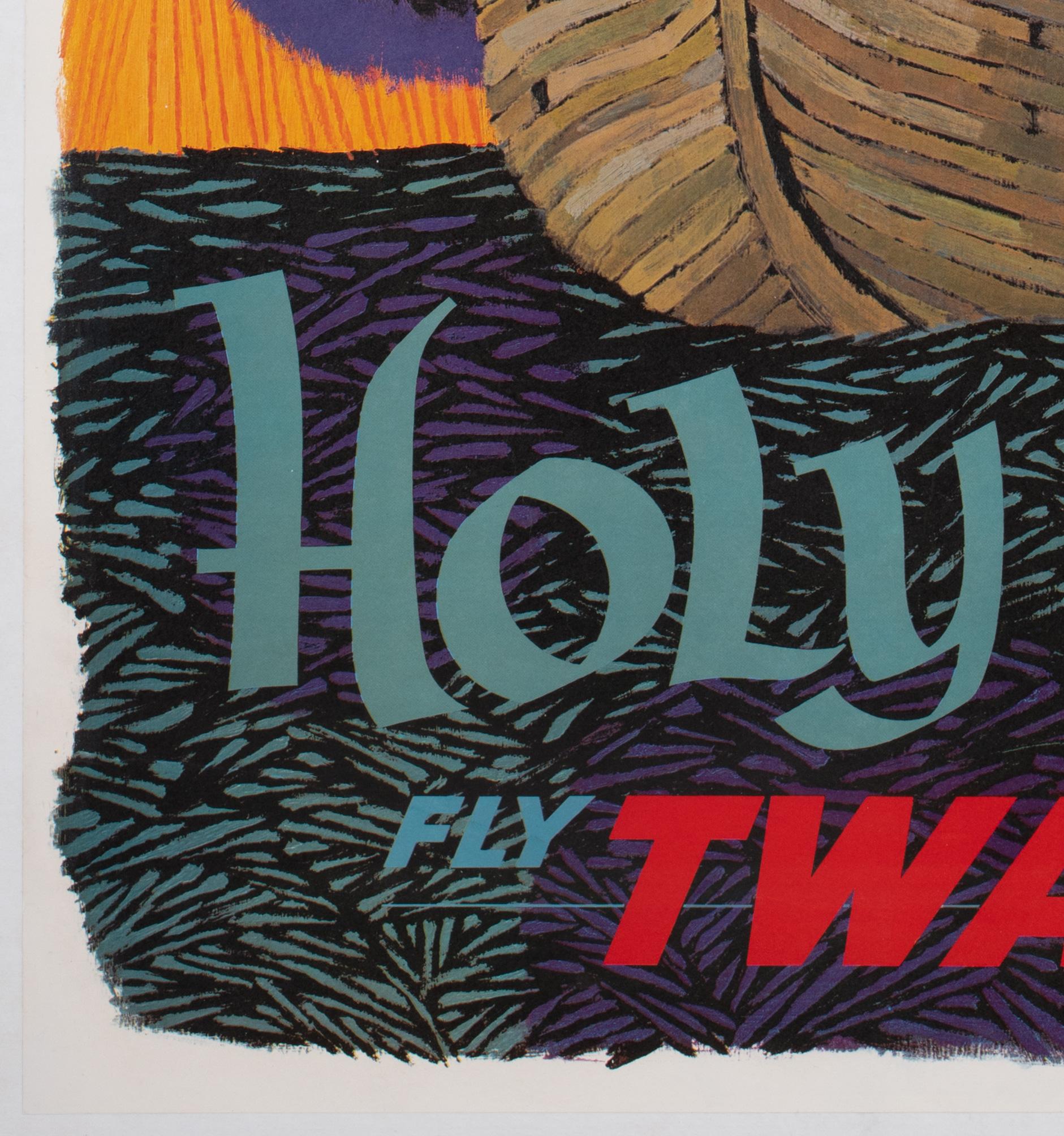 Original Vintage TWA HOLY LAND 1960s Travel Airline Poster, David Klein For Sale 1