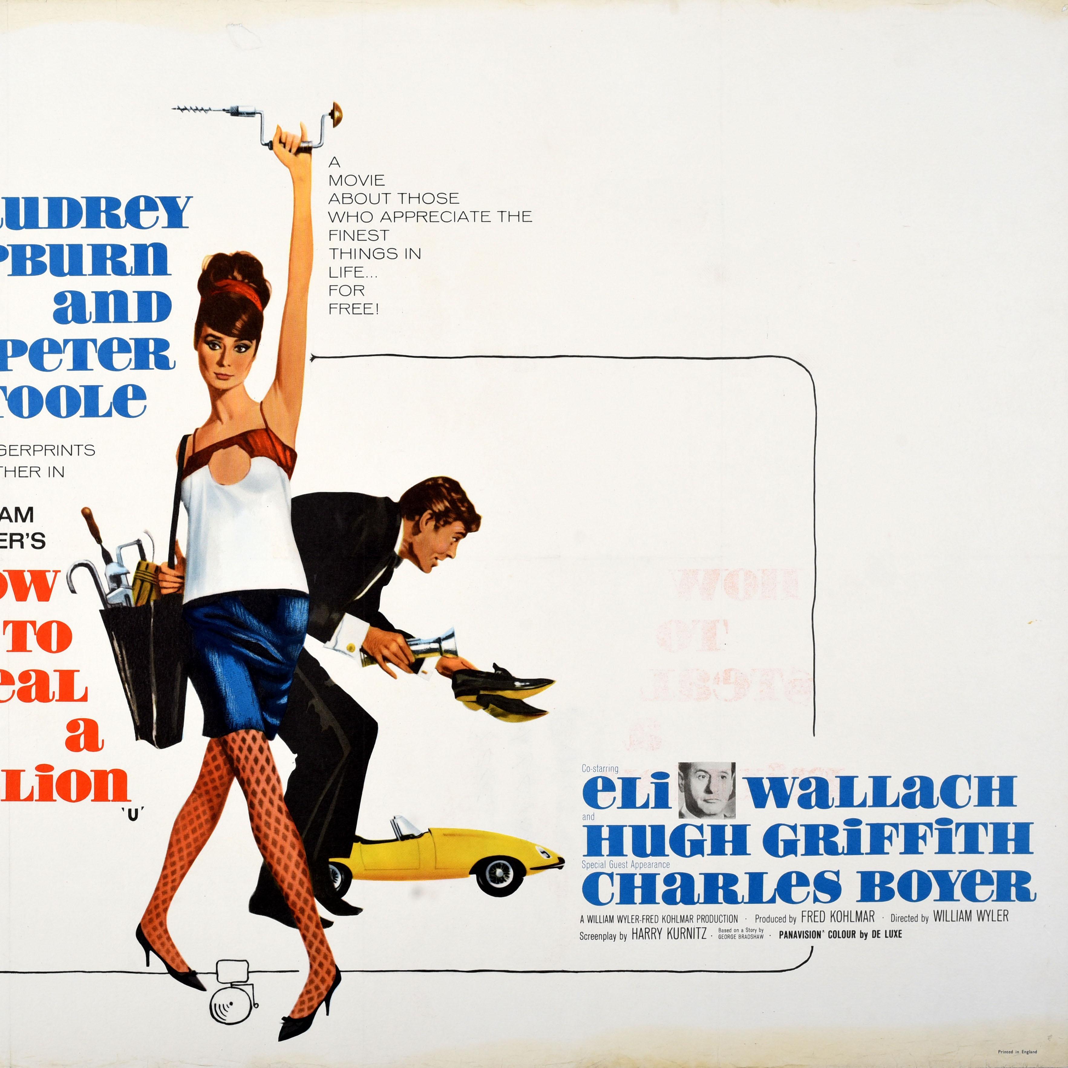 Original Vintage UK Quad Movie Poster Wie man eine Million Hepburn O'Toole stehlen (Britisch) im Angebot