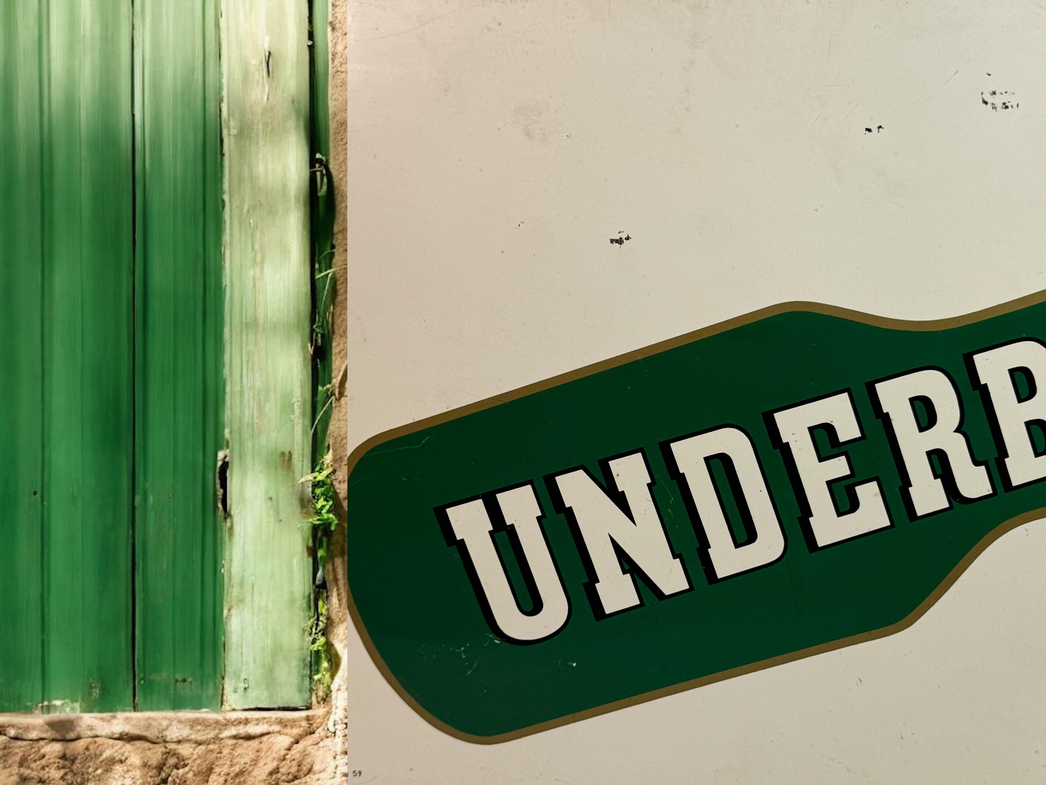 Original Vintage Underberg Bitter Advertisement Porcelain Sign with Thermometer For Sale 12