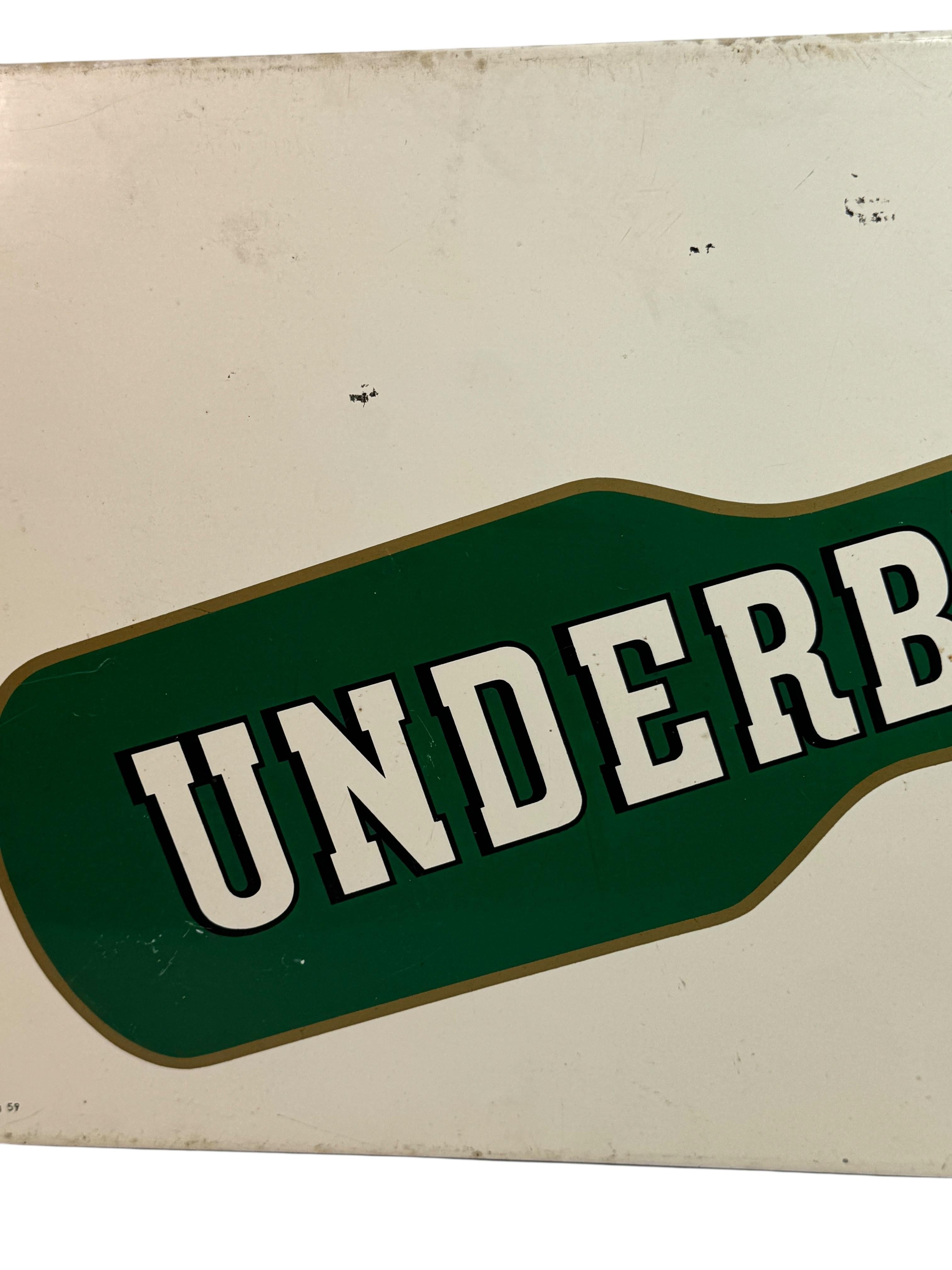 Original Vintage Underberg Bitter Advertisement Porcelain Sign with Thermometer For Sale 1