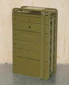 ORIGINAL VINTAGE US ARMY MEDICAL CABINET CHEST OF DRAWERS WITH PERIOD LOCK & KEy