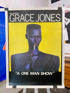Original Vintage Vintage Poster, 'GRACE JONES One Man Show' c. 1981