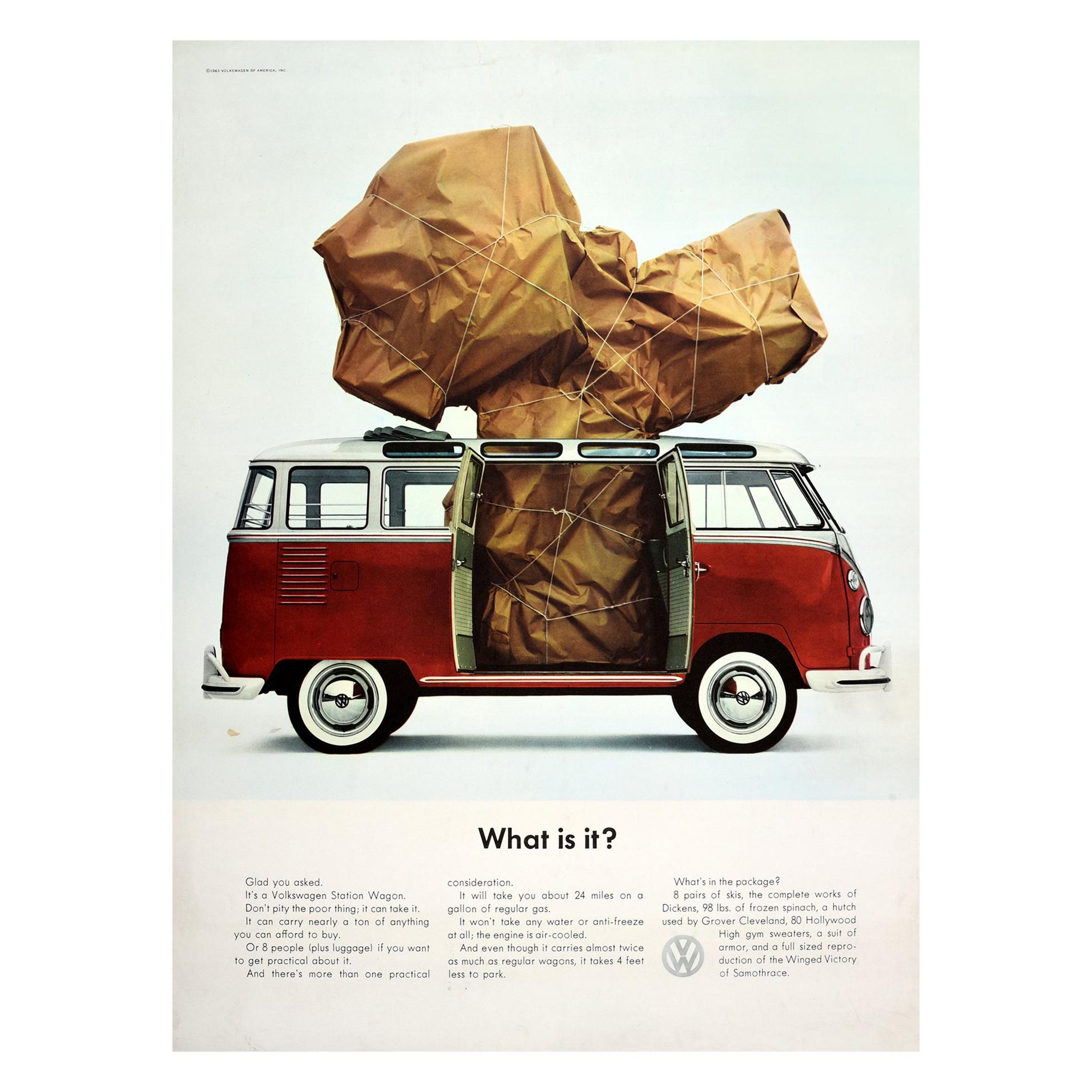 Original Vintage Volkswagen Poster VW Camper Van Station Wagon Car - What Is It?