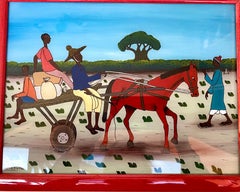 Original Vintage Wall Art Painting in Frame A.B Diaovne 1995