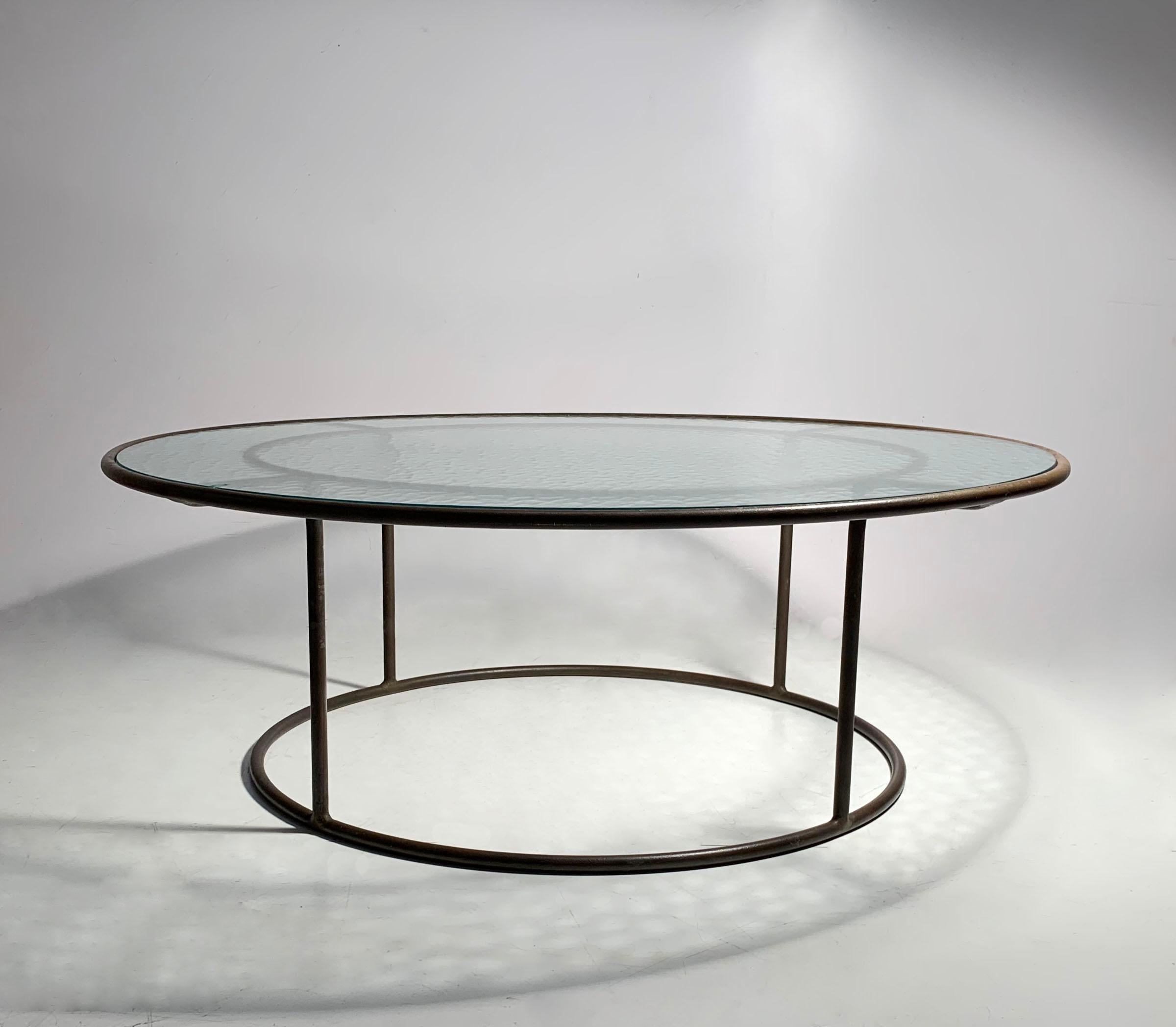 large round glass coffee table